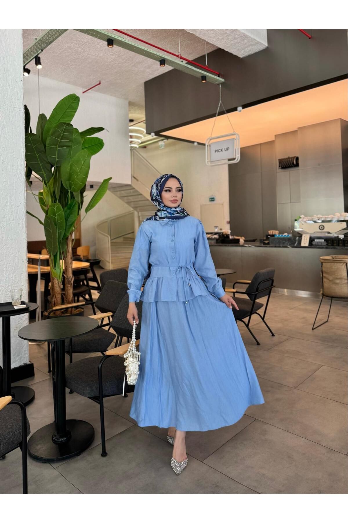 butik hira Etekli Gömlek Takım