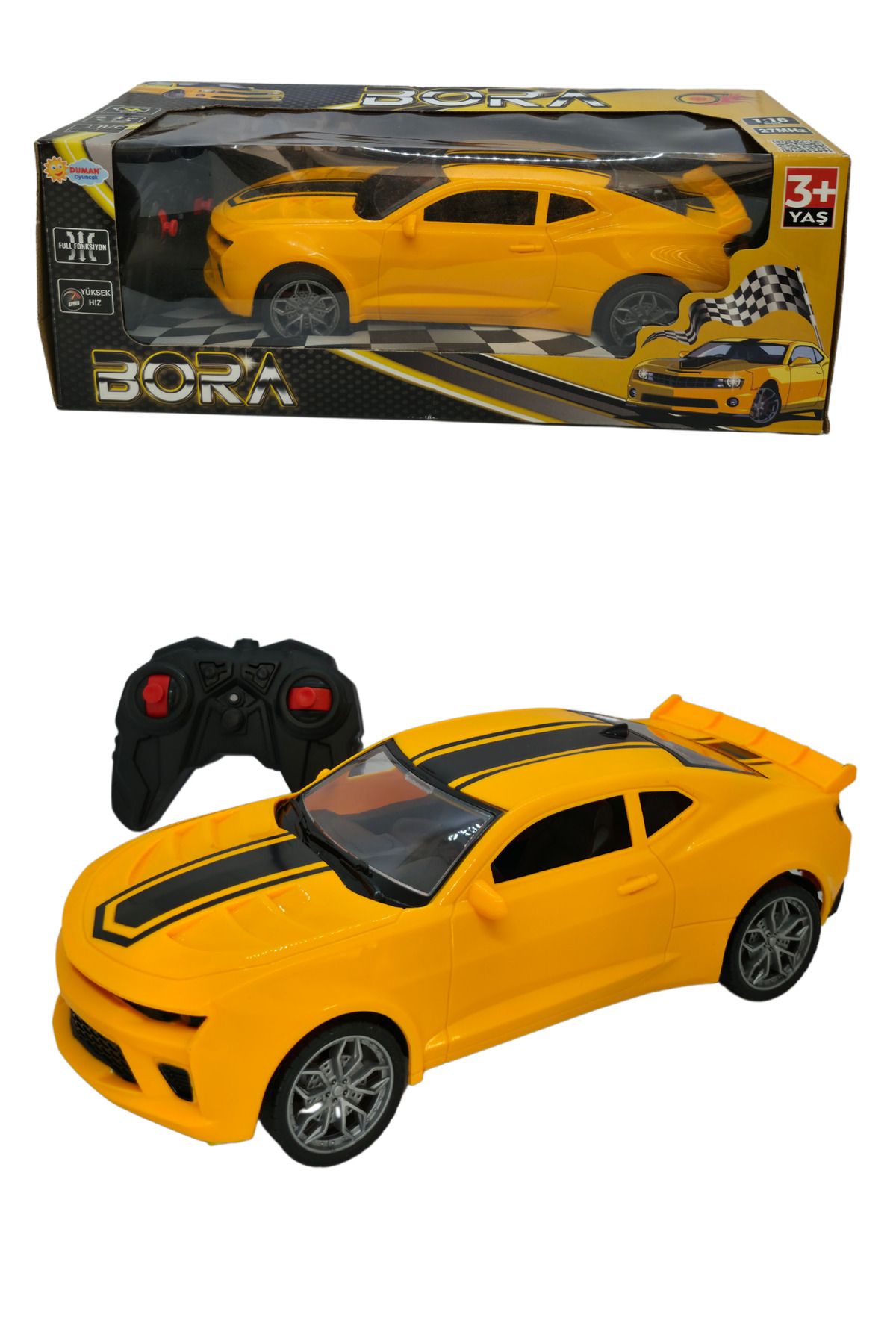 RAF Store Full Fonkiyon Şarjlı Yüksek Hız Uzaktan Kumandalı Araba Bora Yarış Aracı 1:16 Ölçek 27Mhz 27 Cm