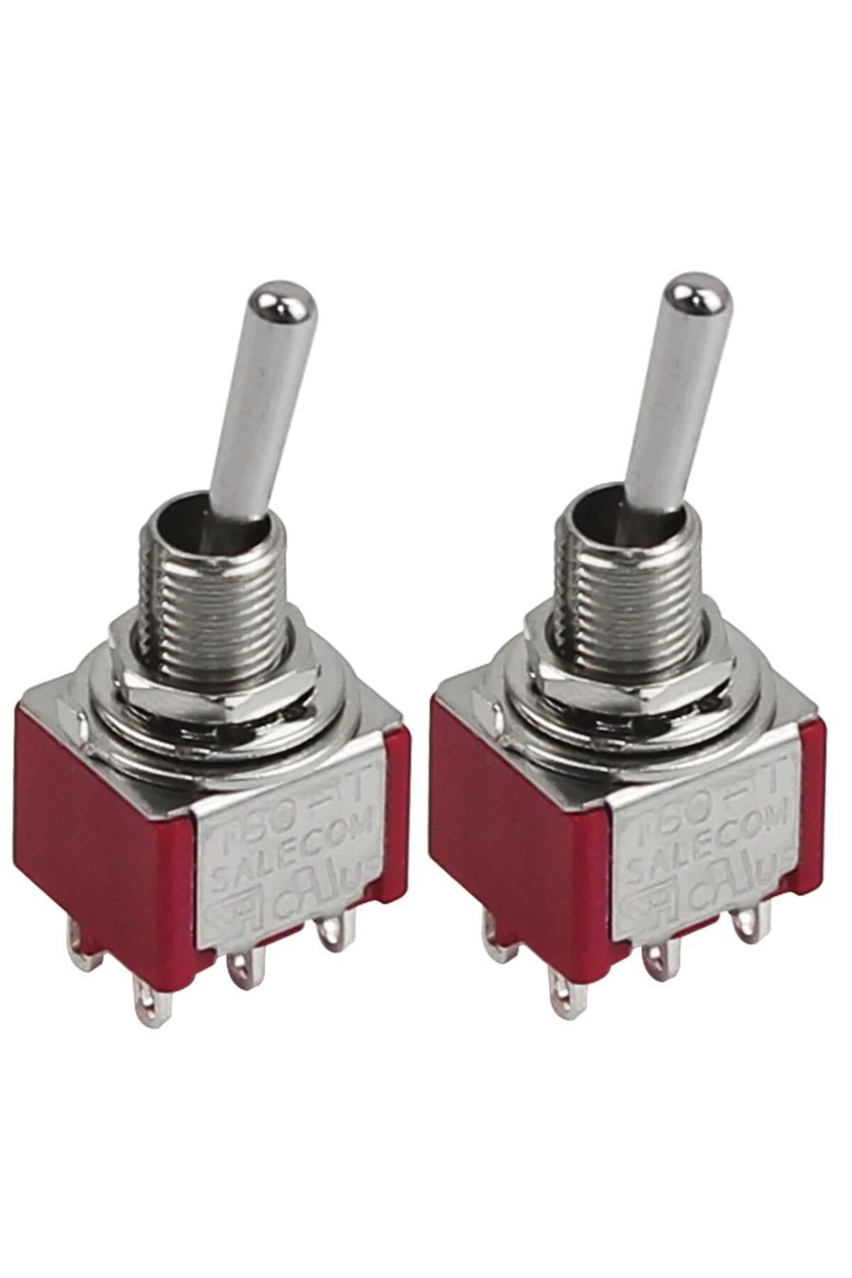 Choice-FLEOR 2PCS Red Mini 2 Way Toggle Switch Guitar Pickup Selector Switch DPDT ON/ON 3A 250V AC / 5A ... 7