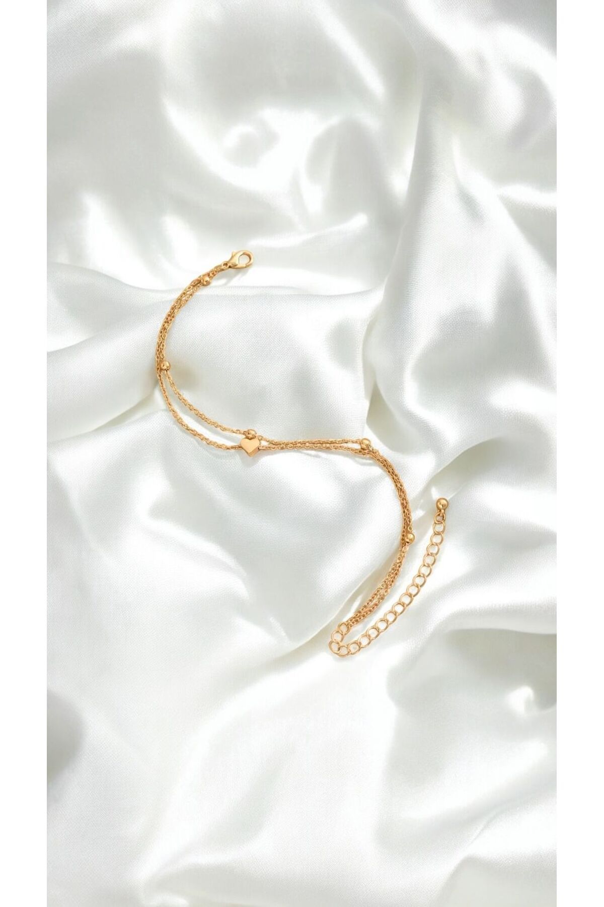 Solene Romance Kalpli Ikili Rose Gold Renk Çelik Halhal