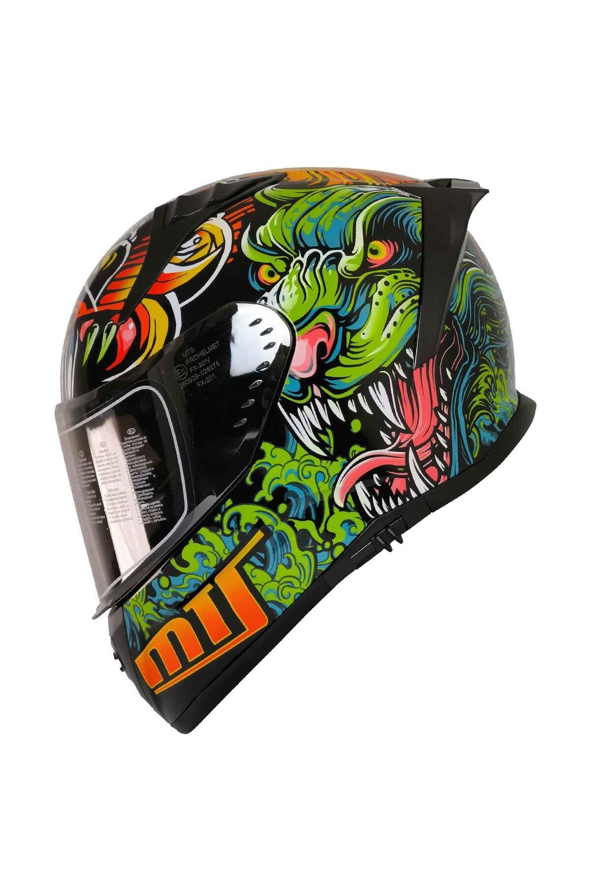 MTS PRO HELMETS M-801 SNAKE AZURE FULL FACE MOTOSİKLET KASKI
