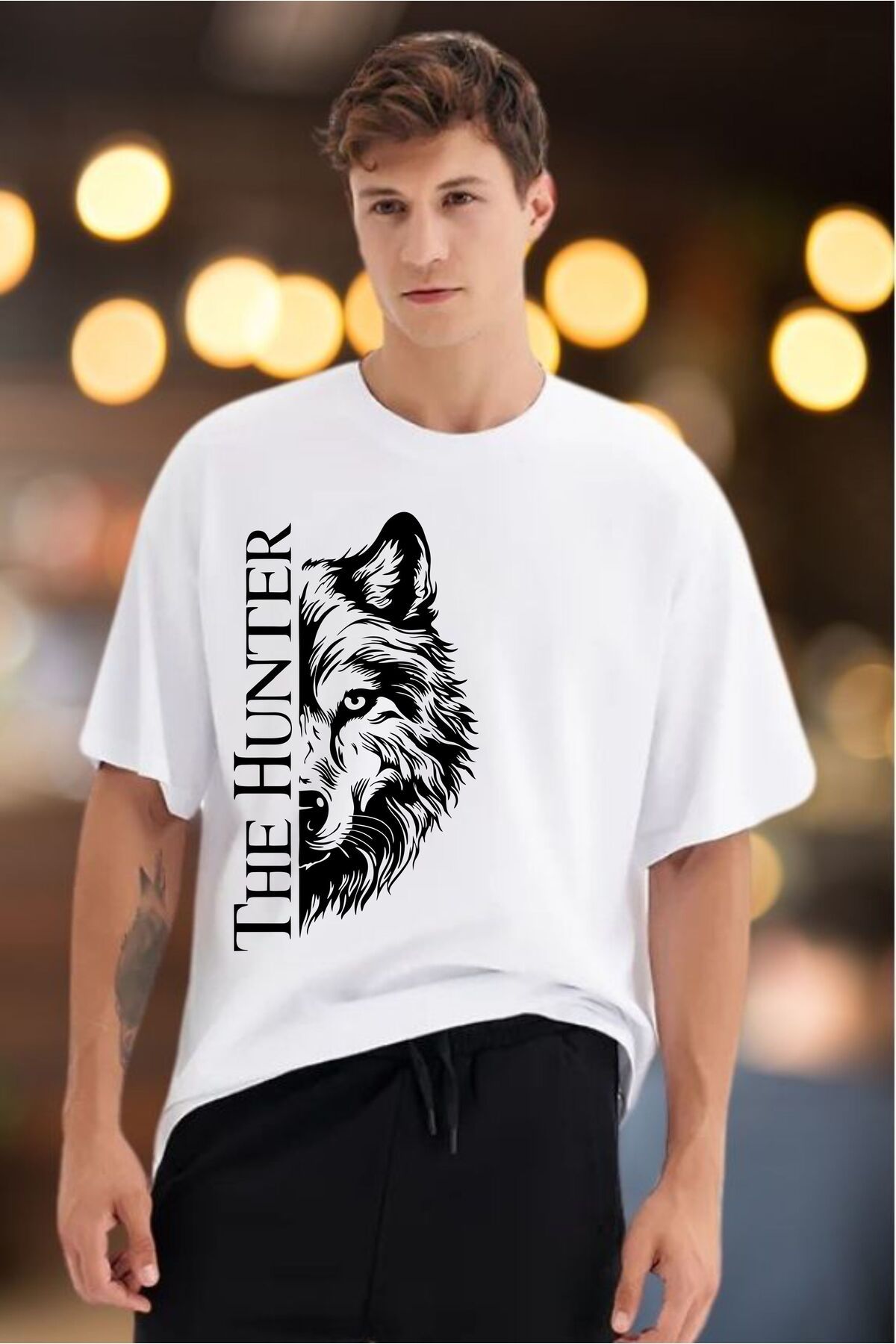 ModaSphere THE HUNTER Baskılı Unisex Oversize Tişört