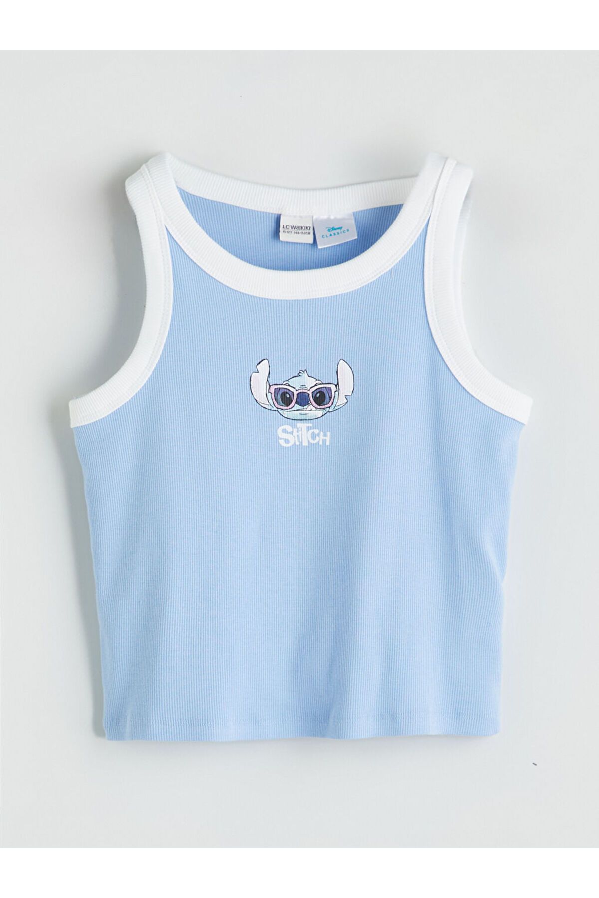 LC Waikiki LCW Kids Mavi Bisiklet Yaka Stitch Baskılı Kız Çocuk Atlet S5L156Z4NVY25