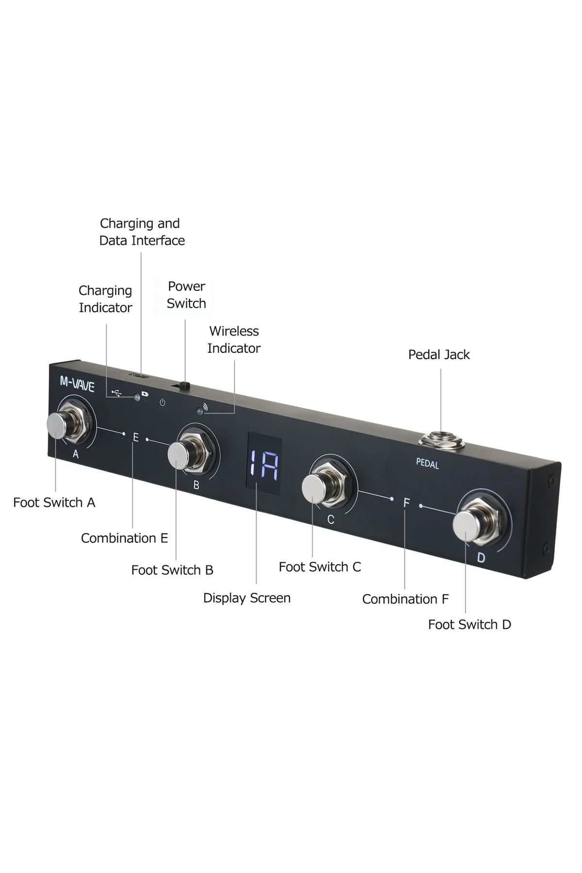 Choice-M-VAVE Chocolate Schokolade BT Rechargeable 4 Buttons MIDI Controller Pedal APP Control with Wire... 4