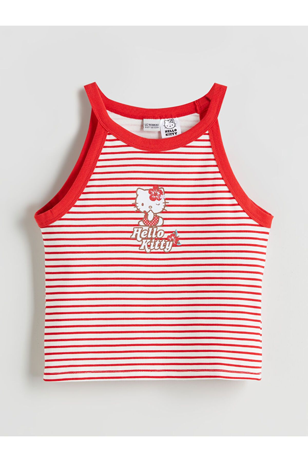 LC Waikiki LCW Kids Kirmizi Halter Yaka Hello Kitty Baskılı Kız Çocuk Crop Atlet S5PT21Z4NVY25