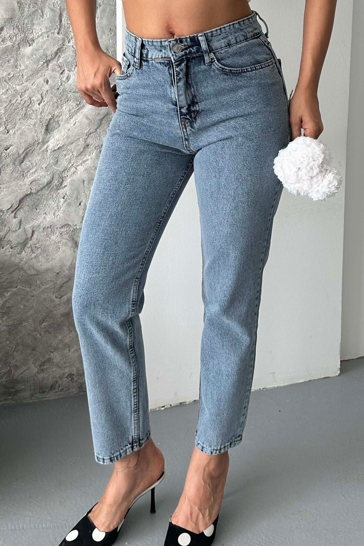 TOFİSA Mom Fit Kot Pantolon Buz Mavi - 27301