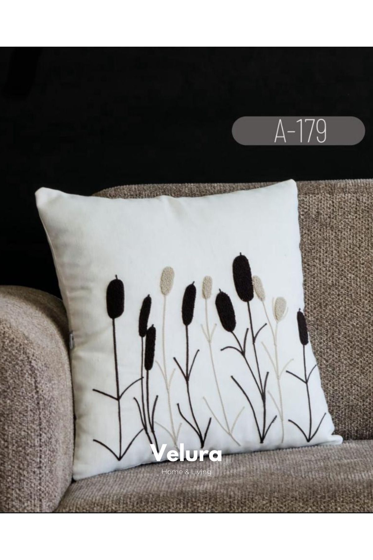 Velura Home & Living Dekoratif Kırlent & Pinterest Kırlent & Keten Kumaş - Nakış İşleme & A179