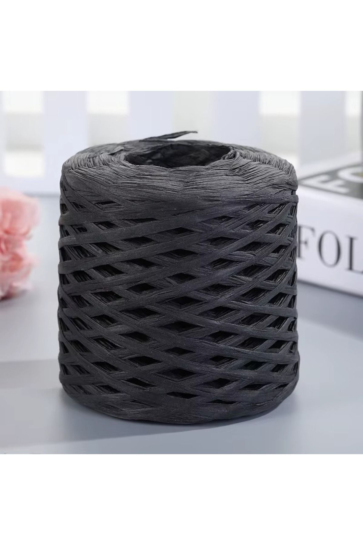 HOBİ Rafya İp Şapka Çanta Kağıt Ambalaj İpi 200 gr 200 m Raffia Natural Kağıt İp