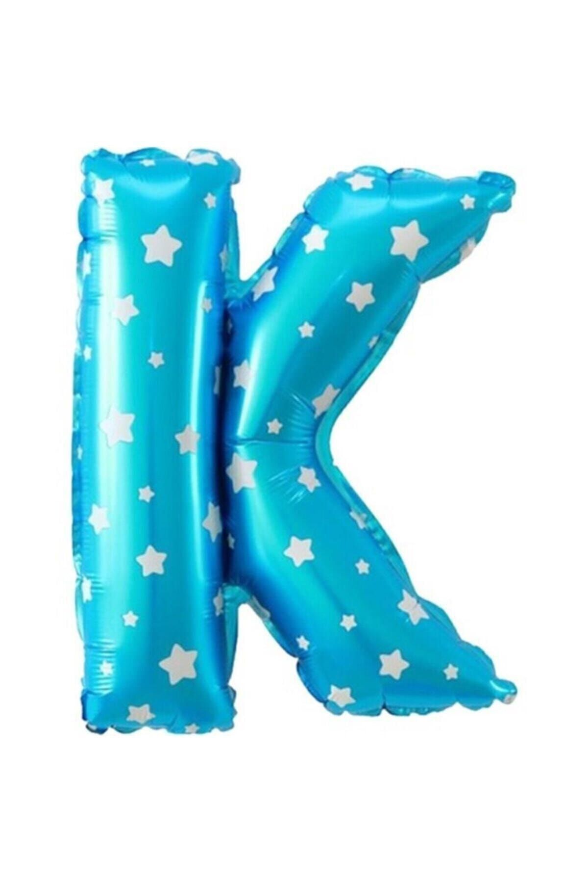 EA HOME K Harfi Mavi Renk 16 Inc 40 Cm Balon Parti Malzemesi