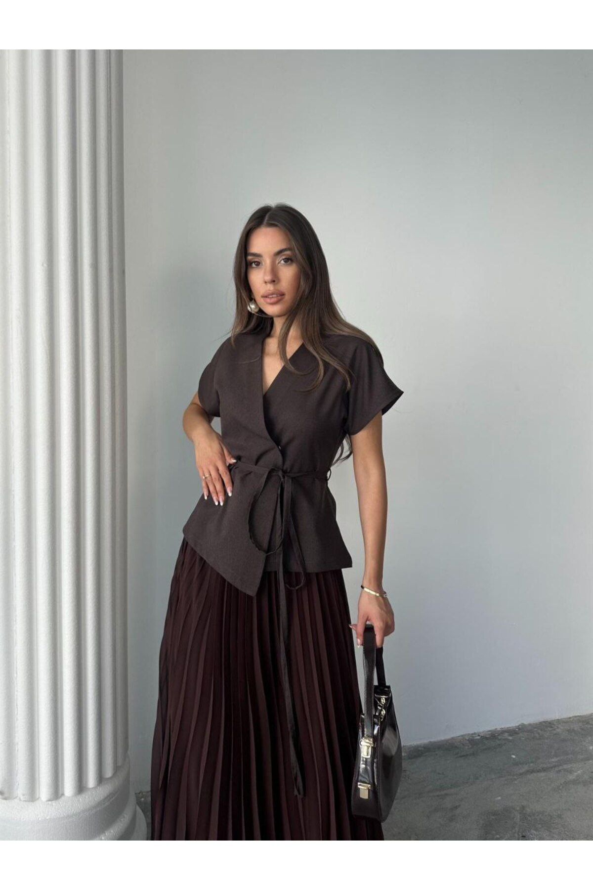 Diemmood Kadın Piliseli Pinterest Model Etek Büstiyer Takım