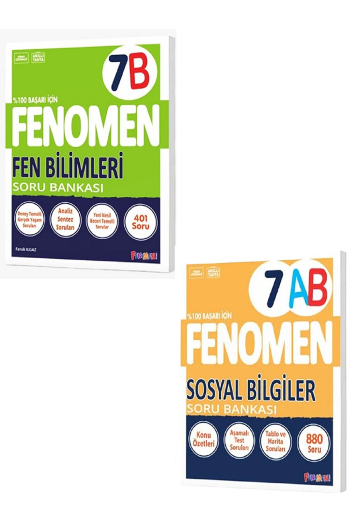 Evrensel İletişim Yayınları 7.Sınıf Fenomen 7B Fen Bilimleri Soru Bankası + 7.Sınıf Fenomen 7AB Sosyal Bilgiler Soru Bankası