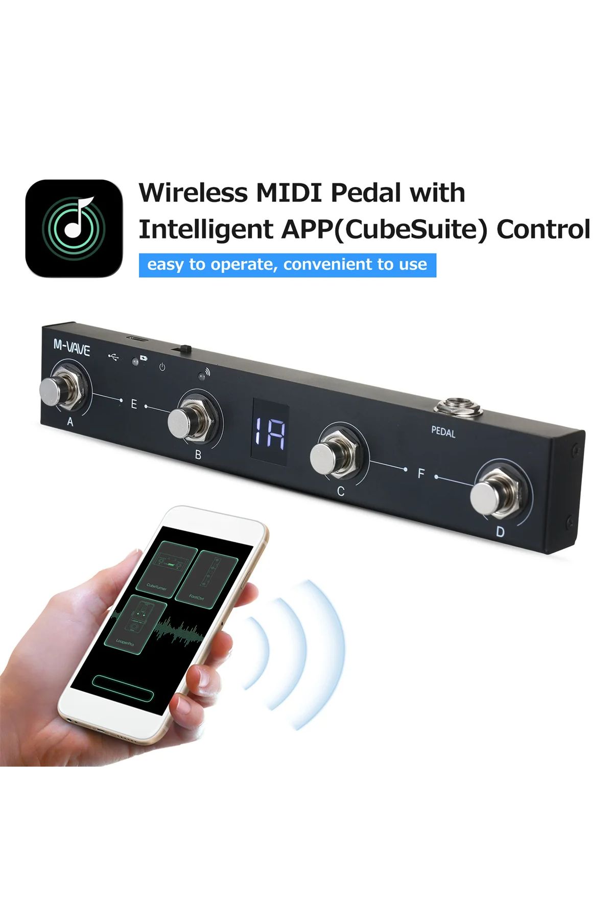 Choice-M-VAVE Chocolate Schokolade BT Rechargeable 4 Buttons MIDI Controller Pedal APP Control with Wire... 3