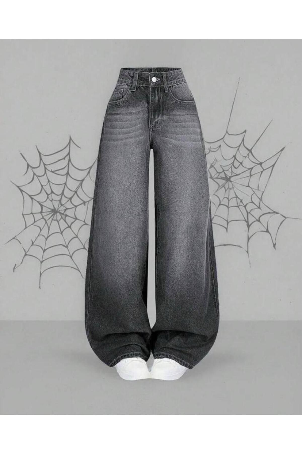 BALİNA Y2K Harajuku Trend Baggy Pocket Jean Pantolon -ALH