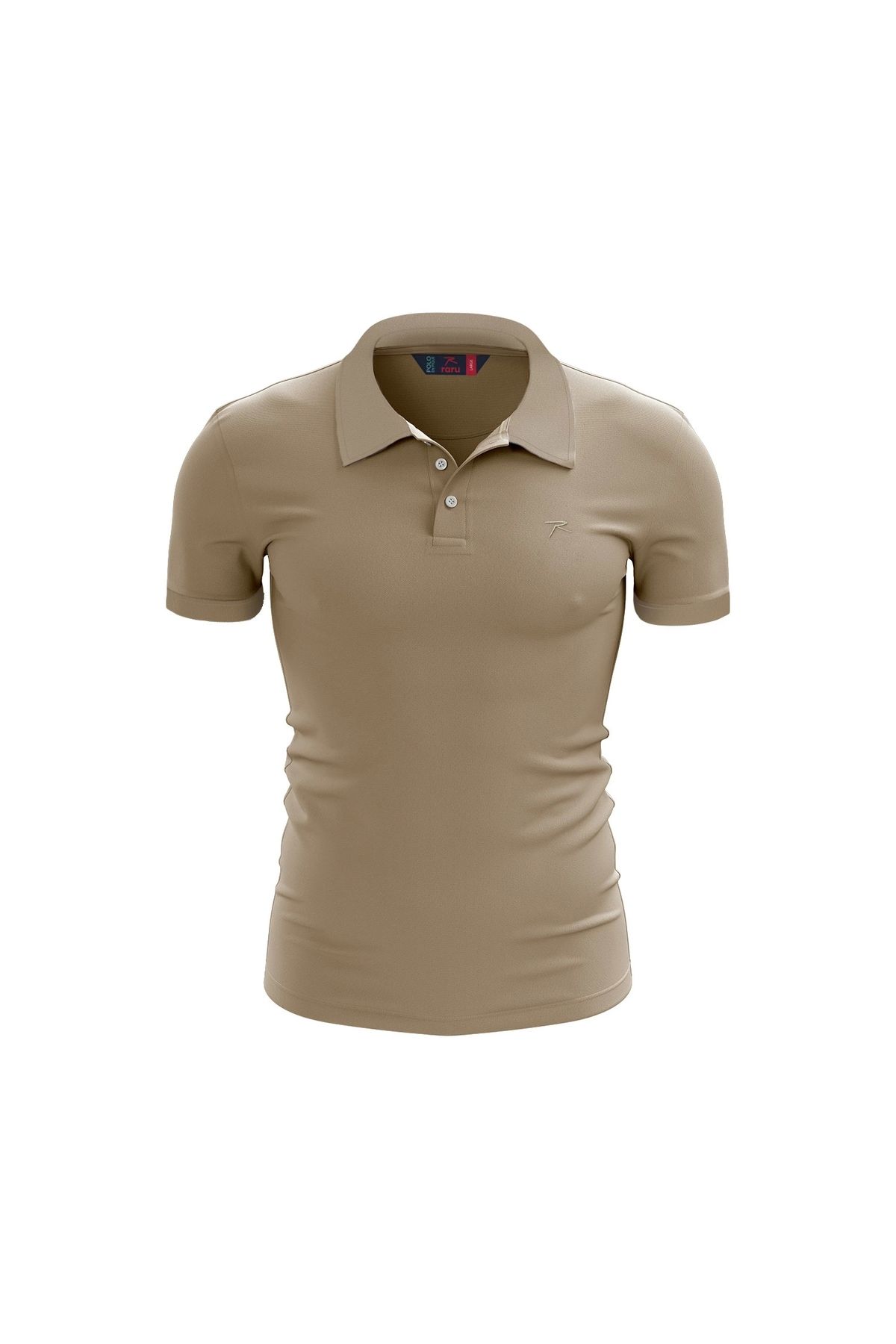 raru %100 Pamuk Polo T-Shirt IMPERO BEJ