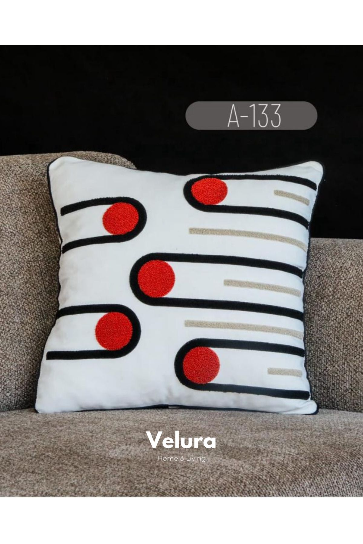 Velura Home & Living Dekoratif Kırlent & Pinterest Kırlent & Keten Kumaş - Nakış İşleme & A133