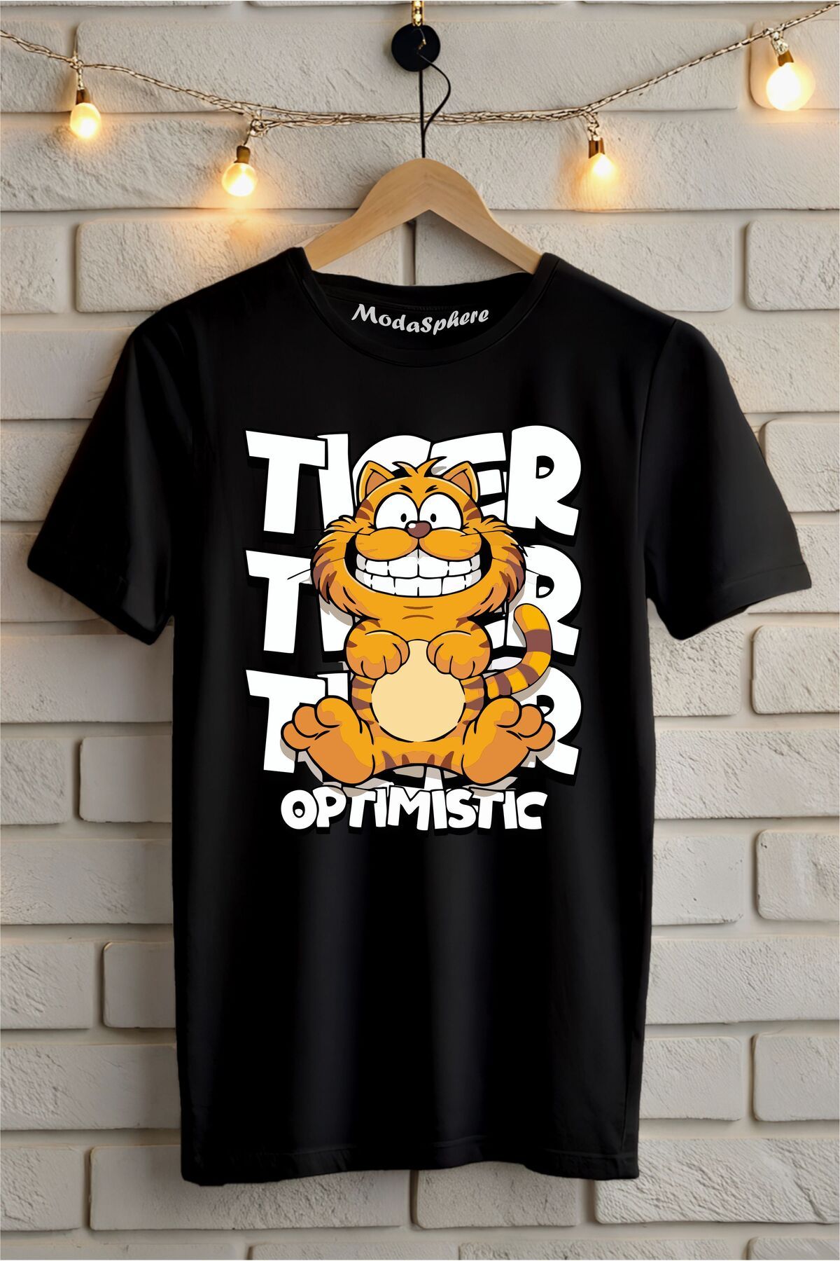 ModaSphere Tiger Baskılı Unisex Oversize Tişört
