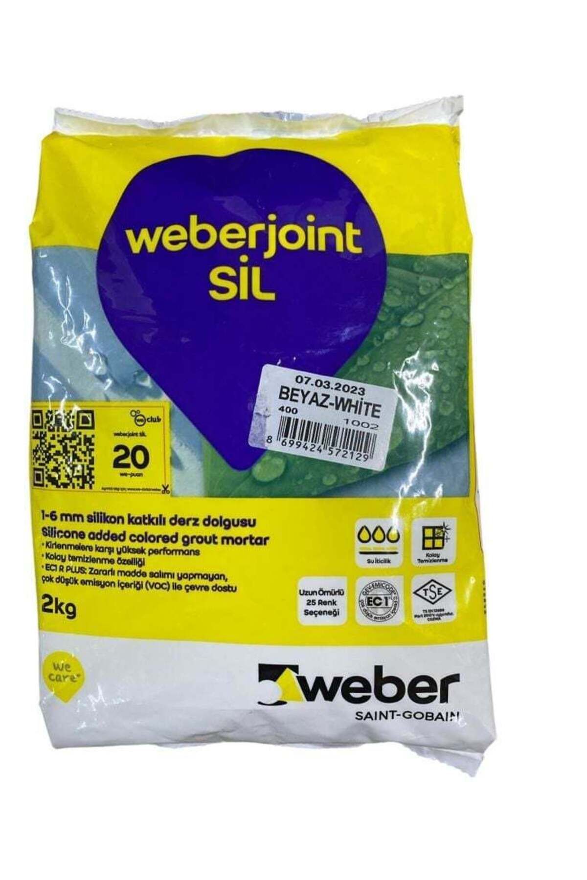 Zayla Weber Joint Sil 400 Beyaz Derz Dolgu 2 Kg