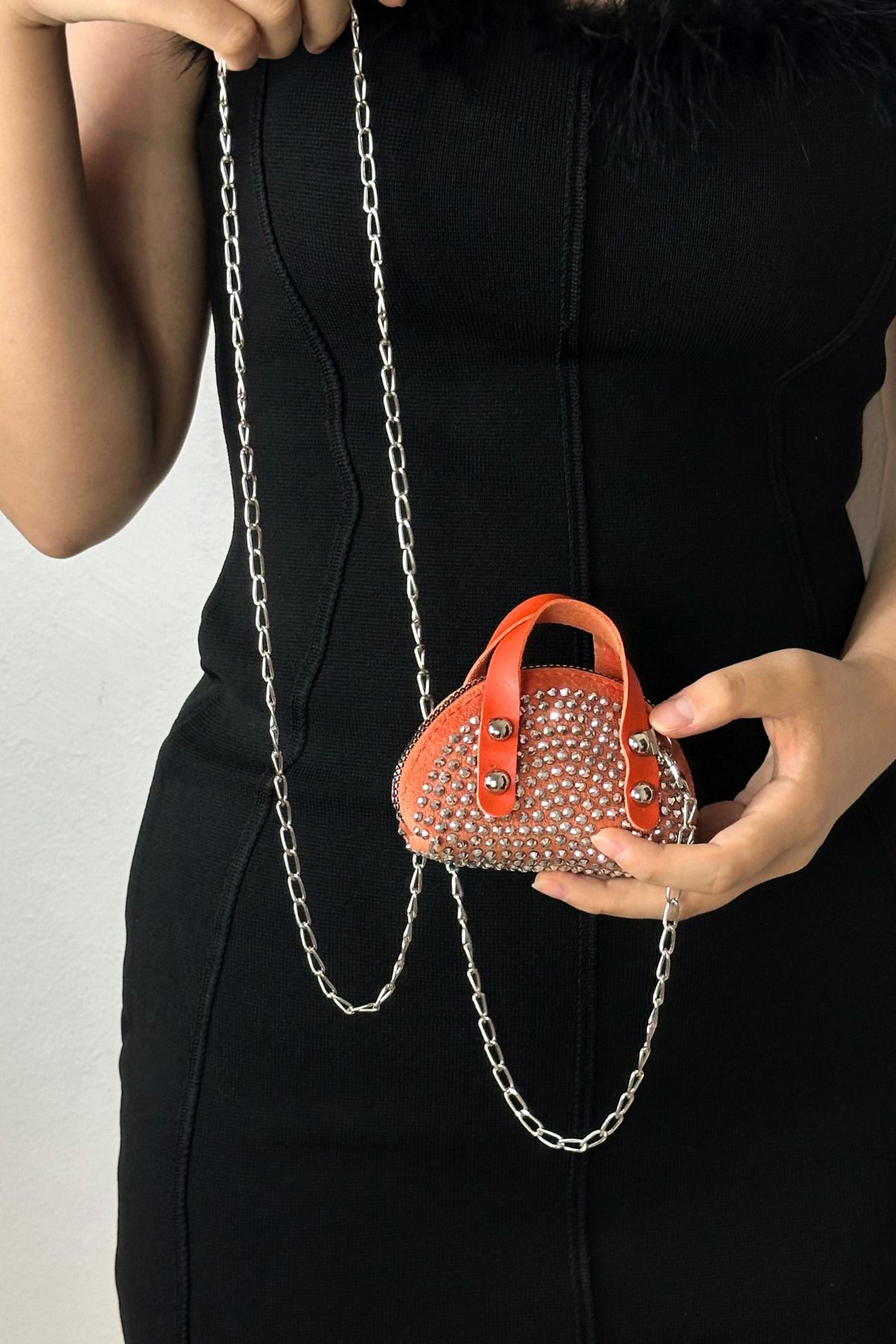 Mazel Design Taşlı Mini Çapraz Çanta