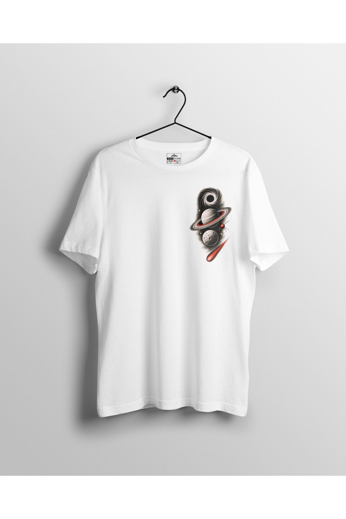 Ct Erkek Oversize Baskılı T-Shirt - Universe