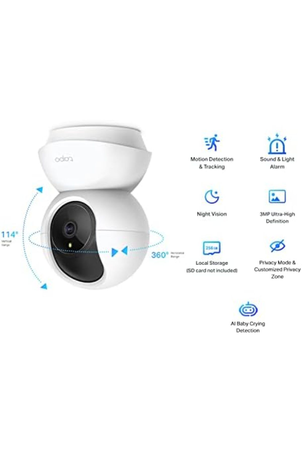 tapo-TP-Link Pan/Tilt Smart Security Camera, Indoor CCTV, 360° Rotational Views, Works with Alexa & 4