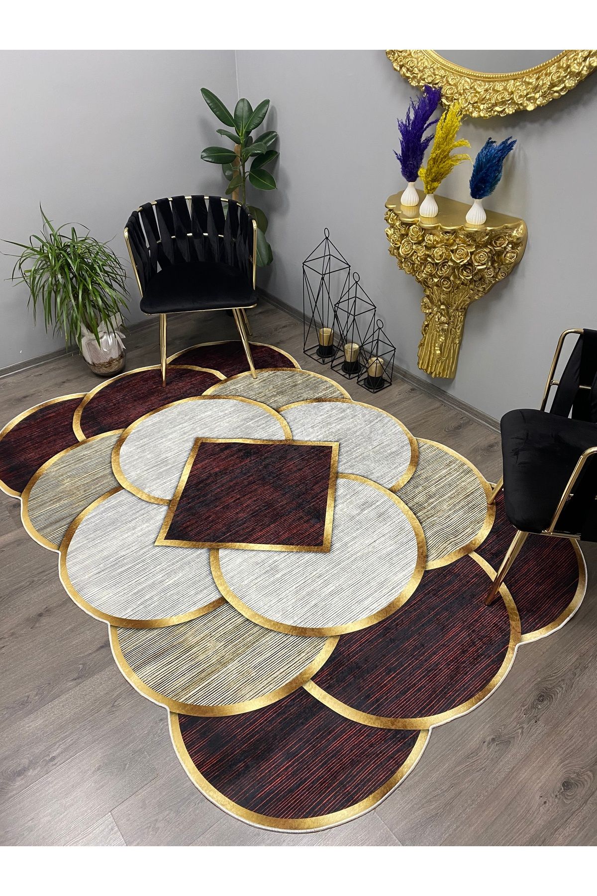 Monisso MONİSSO HALI Santa Kırmızı Kaymaz Taban, leke Tutmaz, Mutfak Halısı, Salon Halısı ve Yolluk