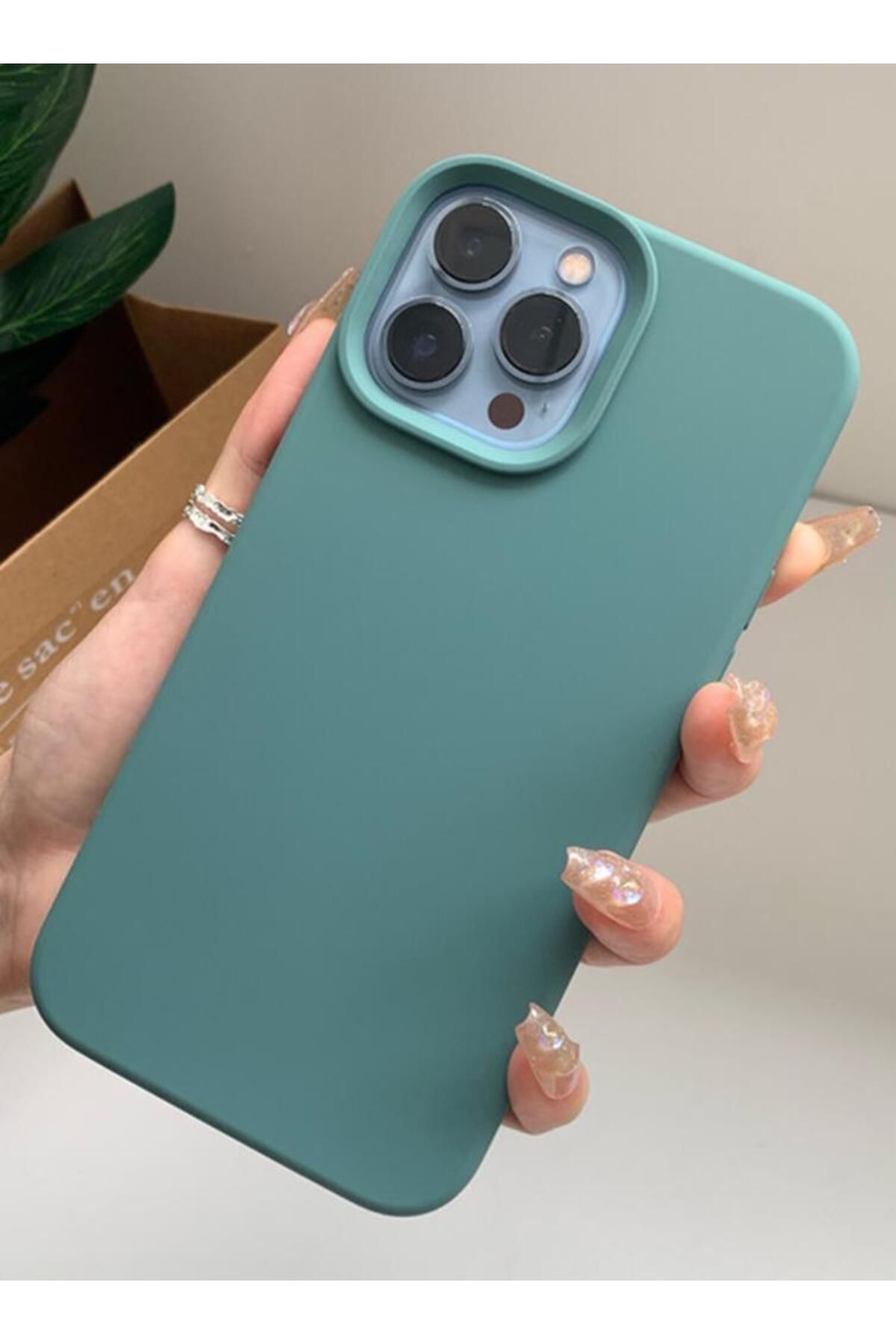 nexnova Apple Iphone 15 Pro Uyumlu Kılıf Kadife Lansman Soft Yumuşak Liquid Silikon Kamera Korumalı Kapak
