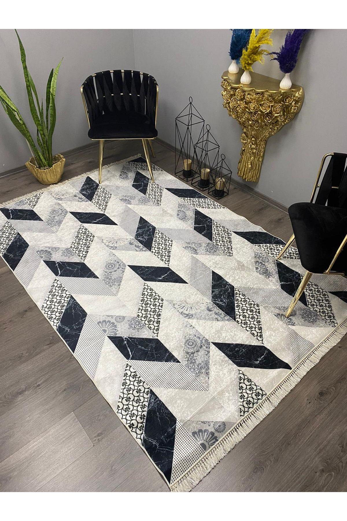 Monisso PATRON HALI Merum Gri Kaymaz Taban, leke Tutmaz, Mutfak Halısı, Salon Halısı ve Yolluk