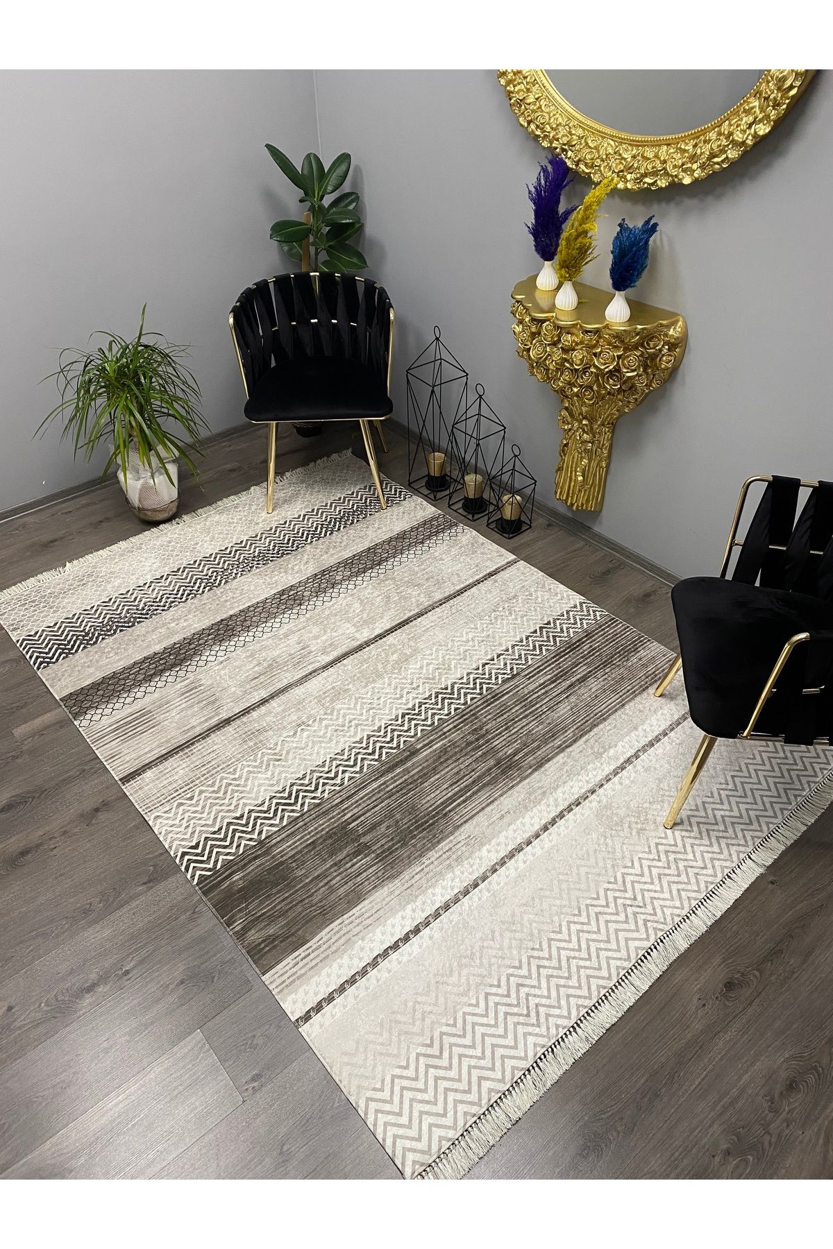 Monisso MONİSSO HALI Madalyon Vizon Kaymaz Taban, leke Tutmaz, Mutfak Halısı, Salon Halısı ve Yolluk