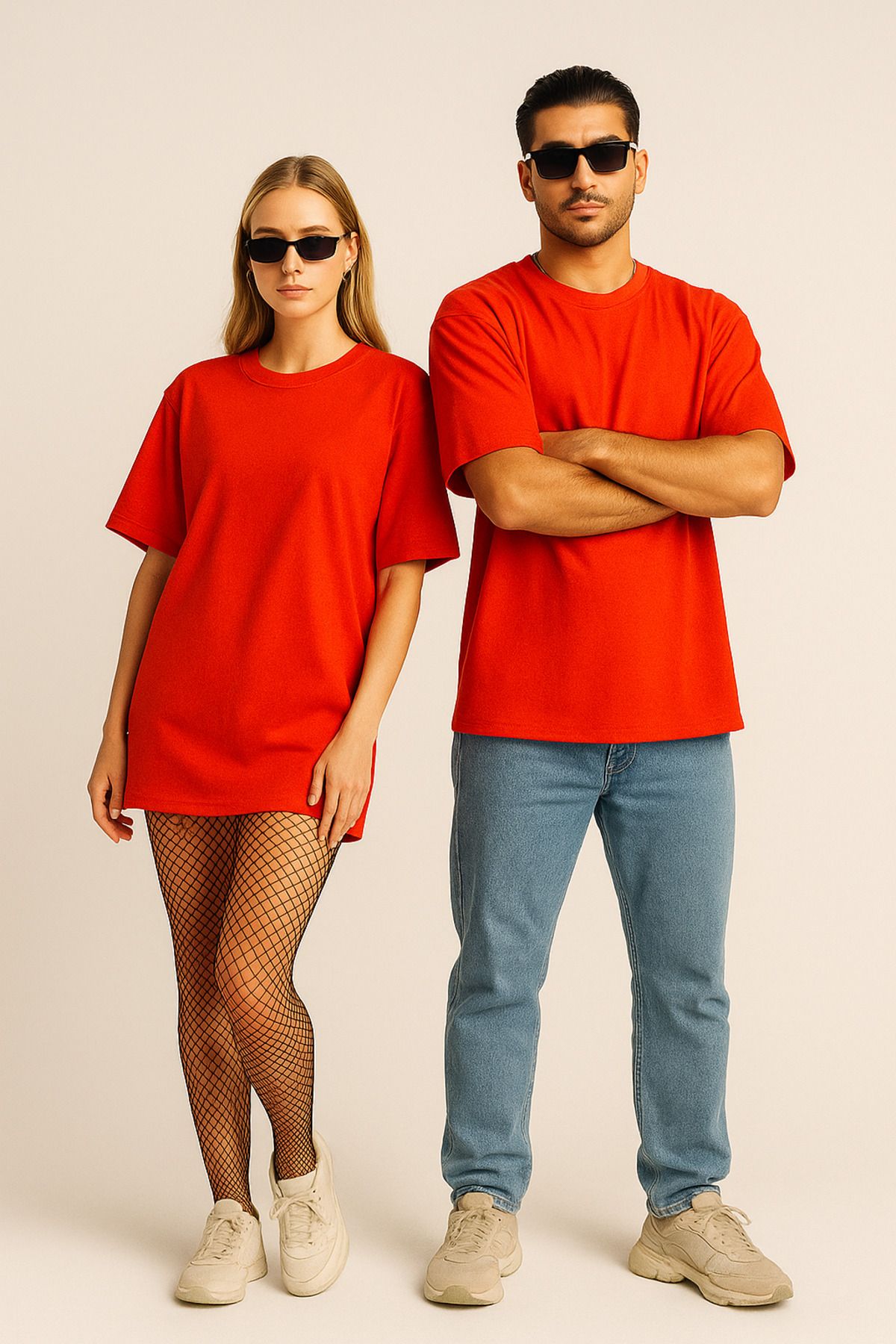 Dolcha Unisex Pamuk Kaliteli Oversize Tişört – Şık Rahat Günlük Kombin