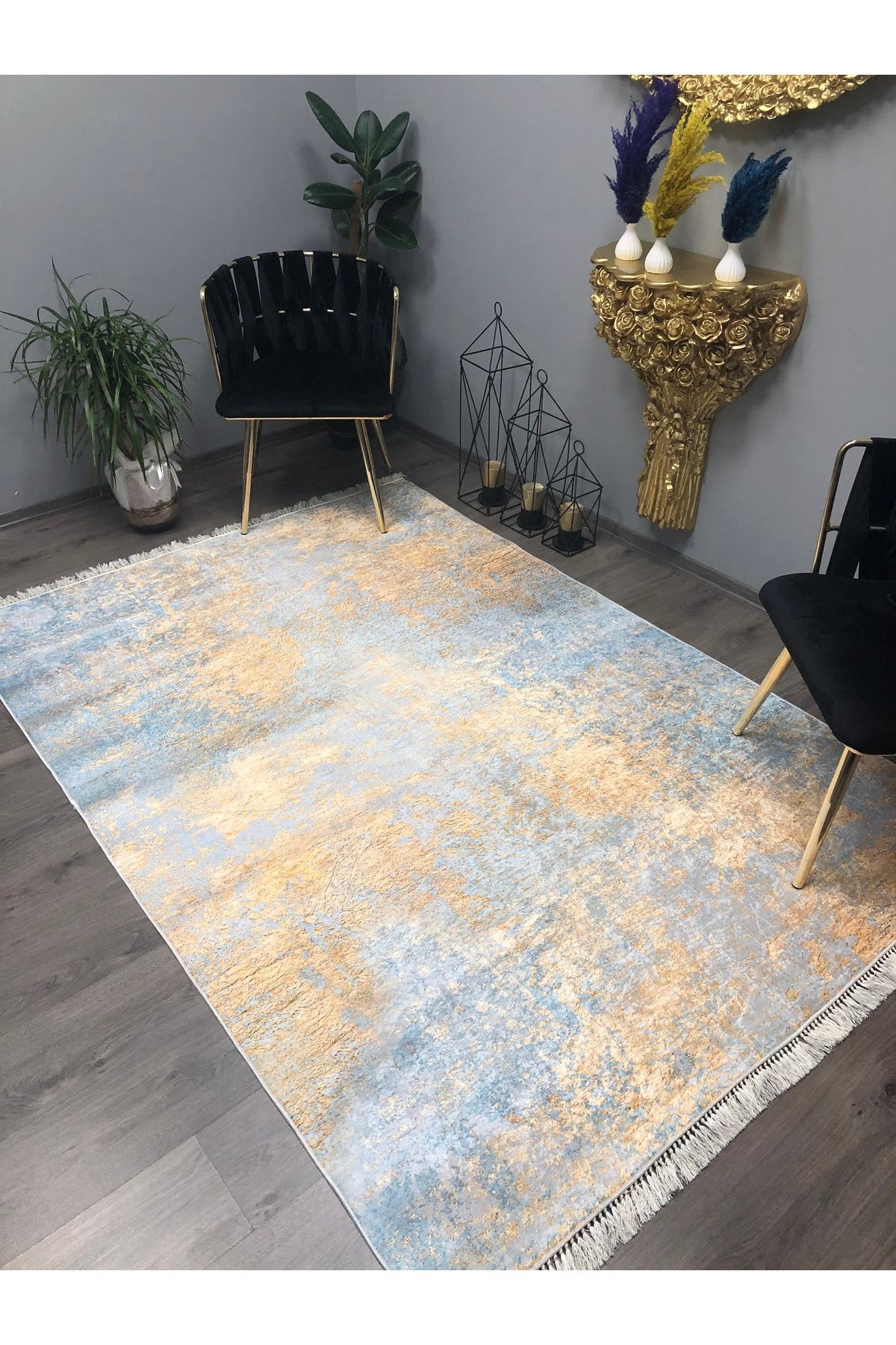 Monisso MONİSSO HALI Golden Kaymaz Taban, leke Tutmaz, Mutfak Halısı, Salon Halısı ve Yolluk
