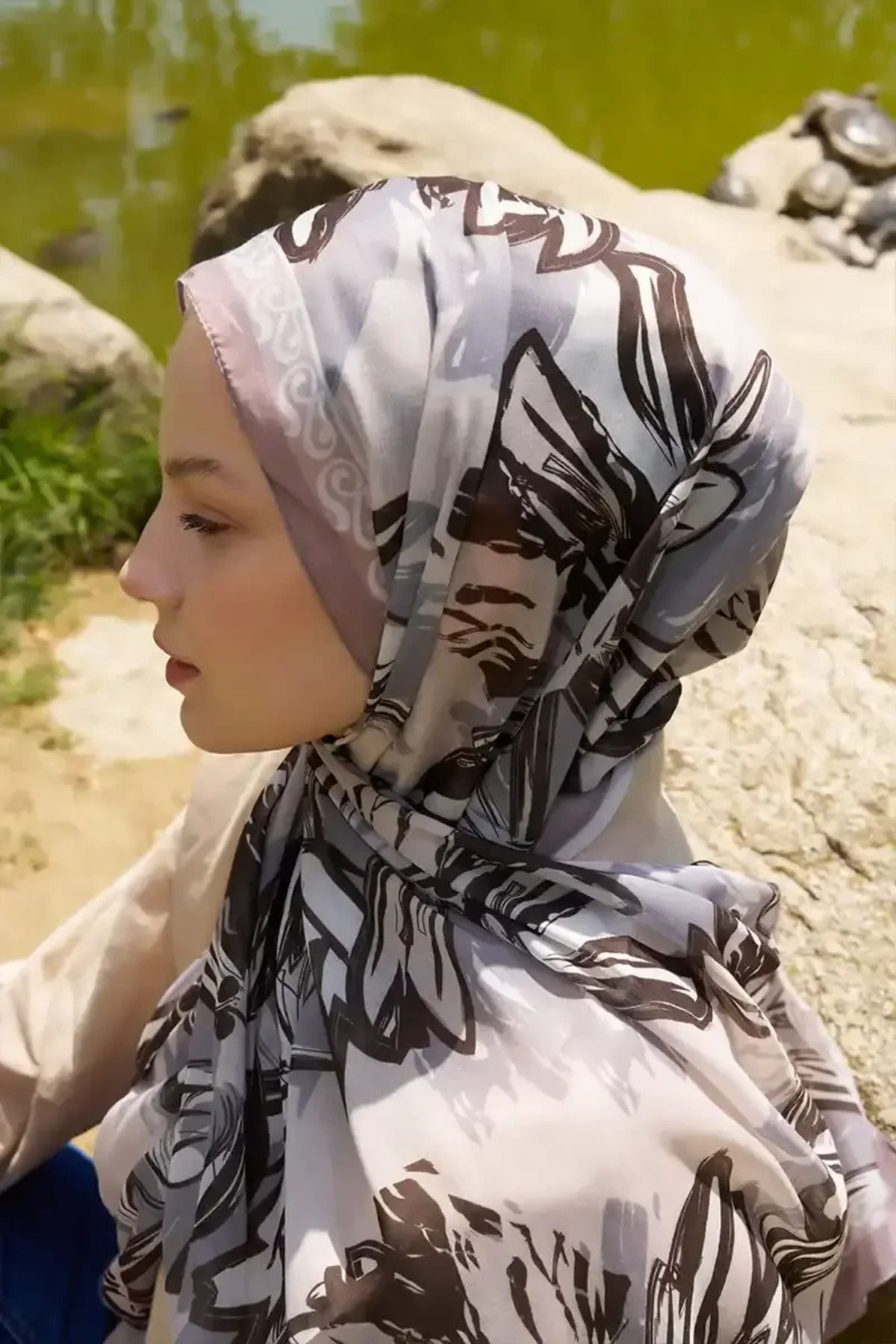 Madame Polo Prestige Line Desen Şal - Bej