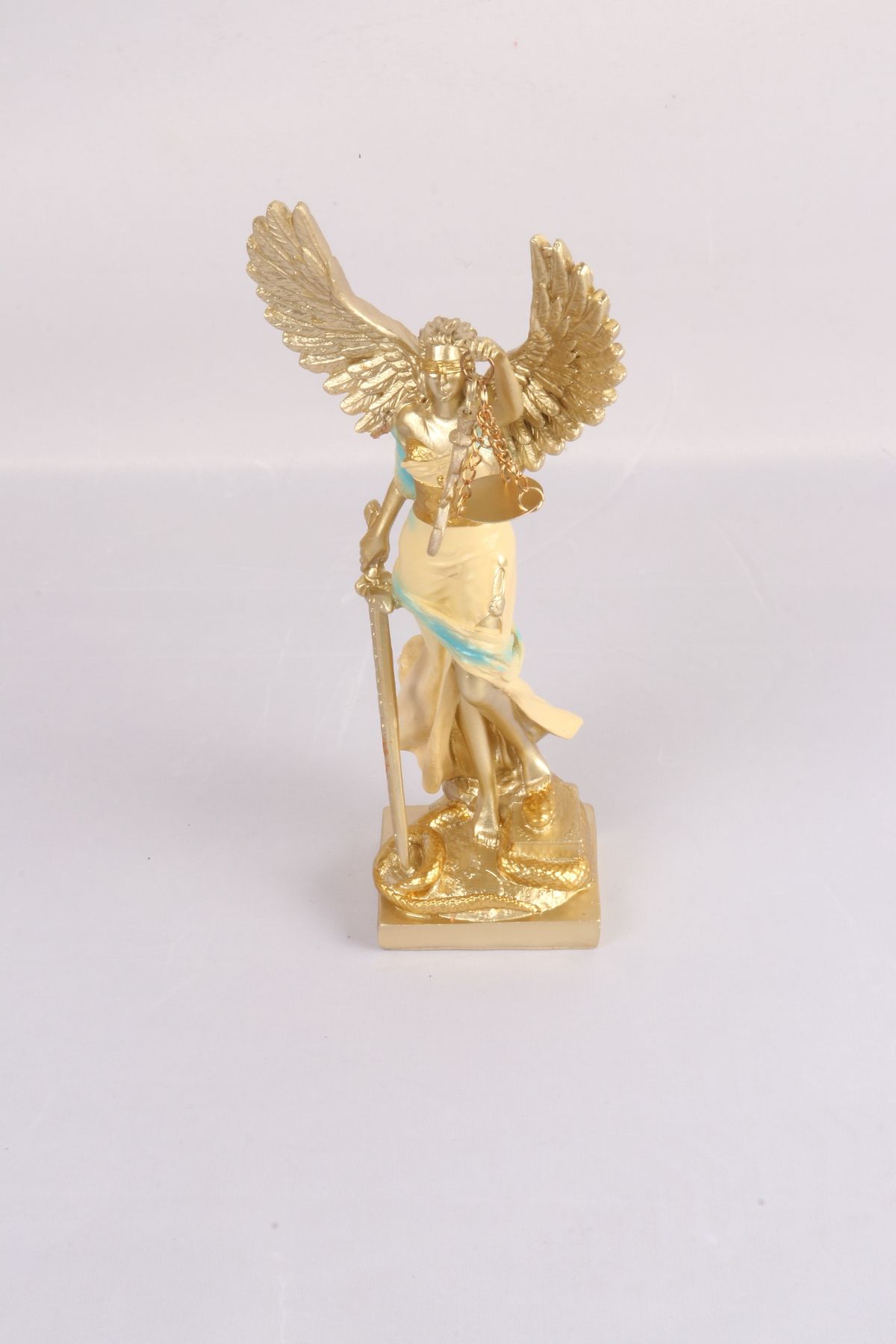 Mondecor Kanatlı Adalet Tanrıçası Themis Biblo 24 cm | Hukuk Bürosu Ev Ofis Dekorasyon