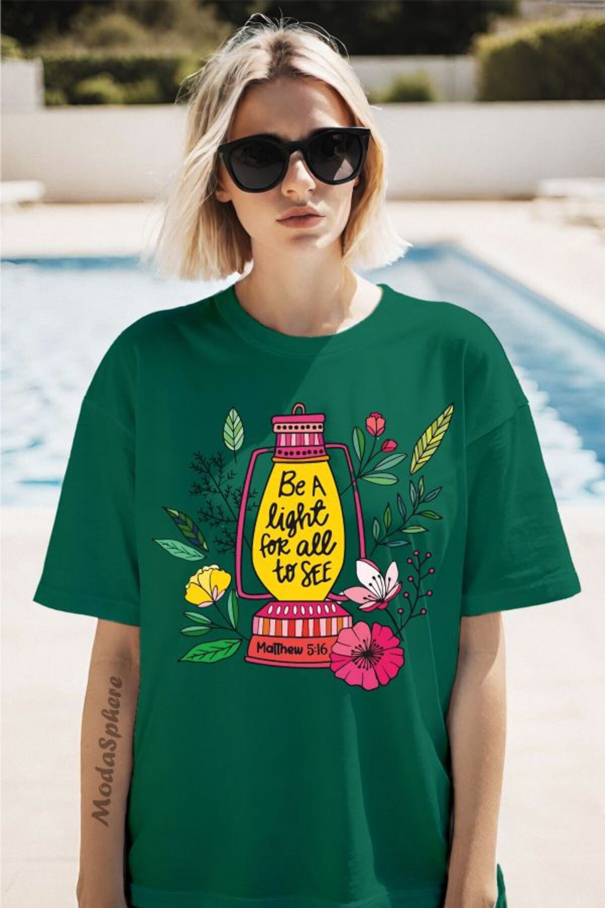 ModaSphere Be a light Baskılı Unisex Oversize Tişört