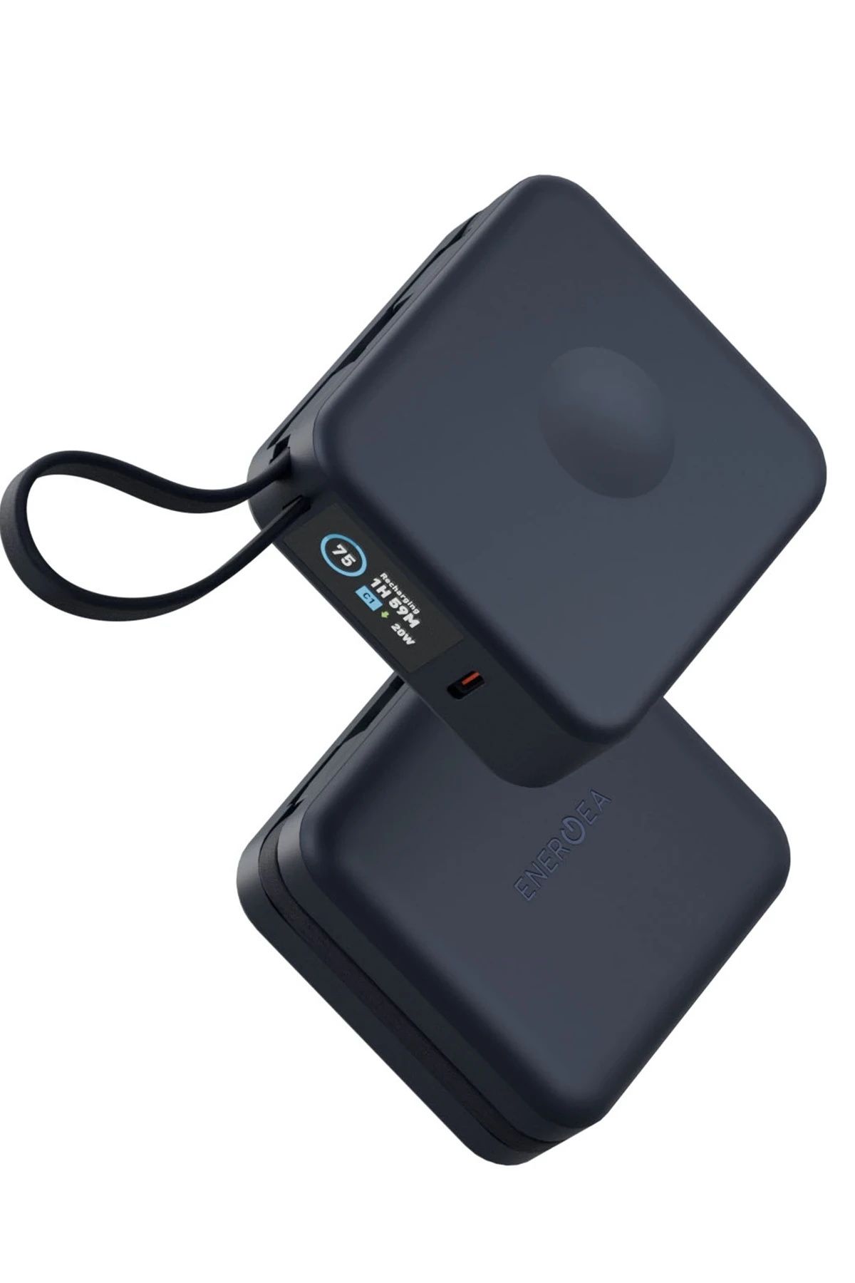 m.tk moveteck 10.000 mAh 2 Adet 20W Type-C Kablo Çıkışlı 15W Telefon Saat Kablosuz Şarj Destekli Magsafe Powerbank