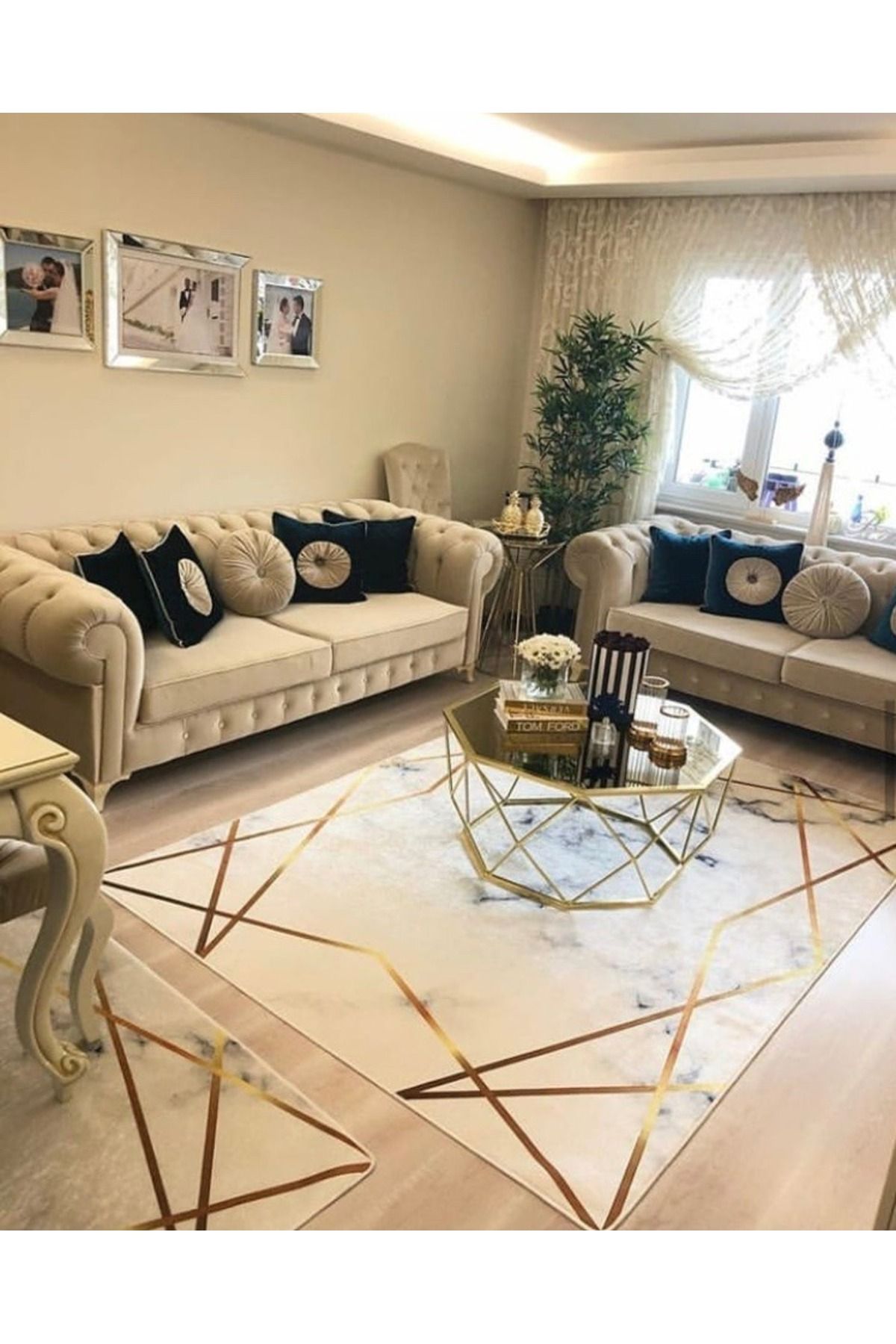 Monisso MONİSSO HALI Pilatin Gold Kaymaz Taban, leke Tutmaz, Mutfak Halısı, Salon Halısı ve Yolluk