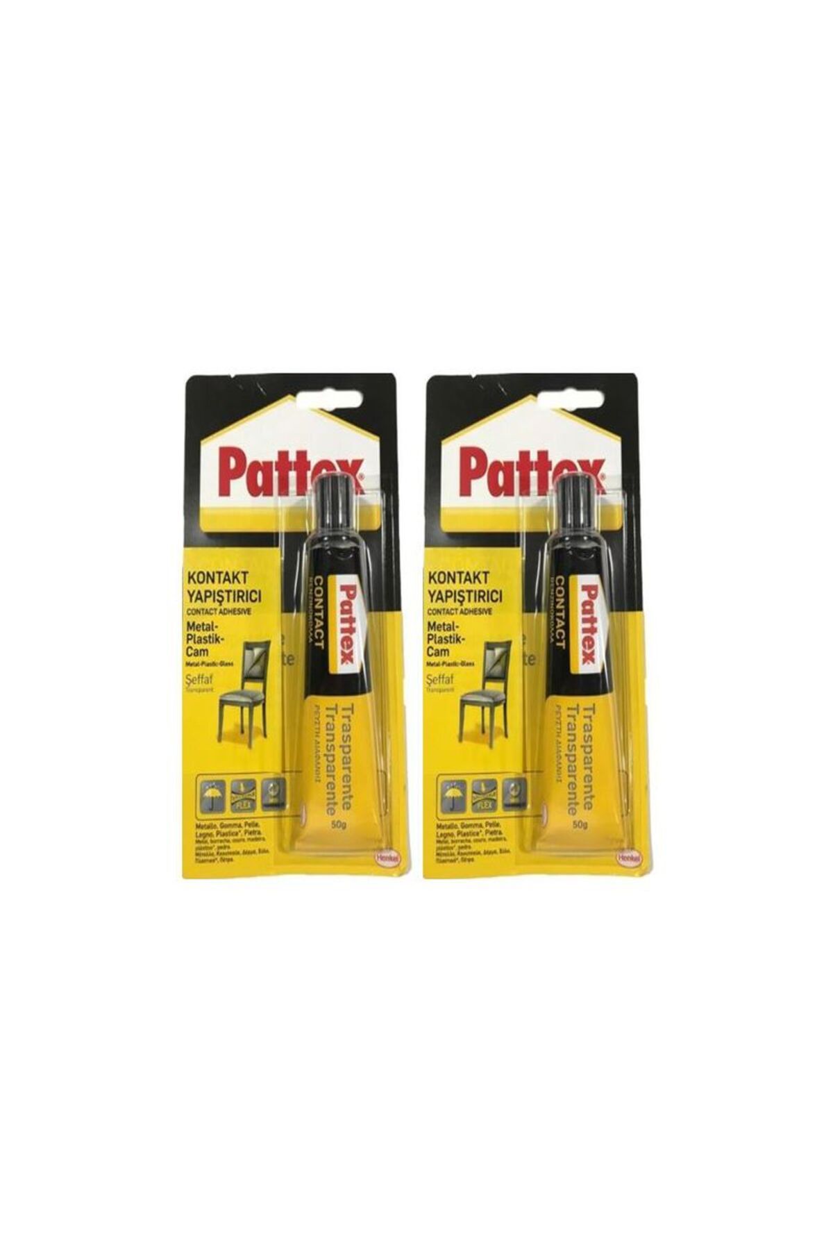 Pattex UNİVERSAL KONTAK YAPIŞTIRICI METAL PLASTİK CAM 50ML 2 ADET