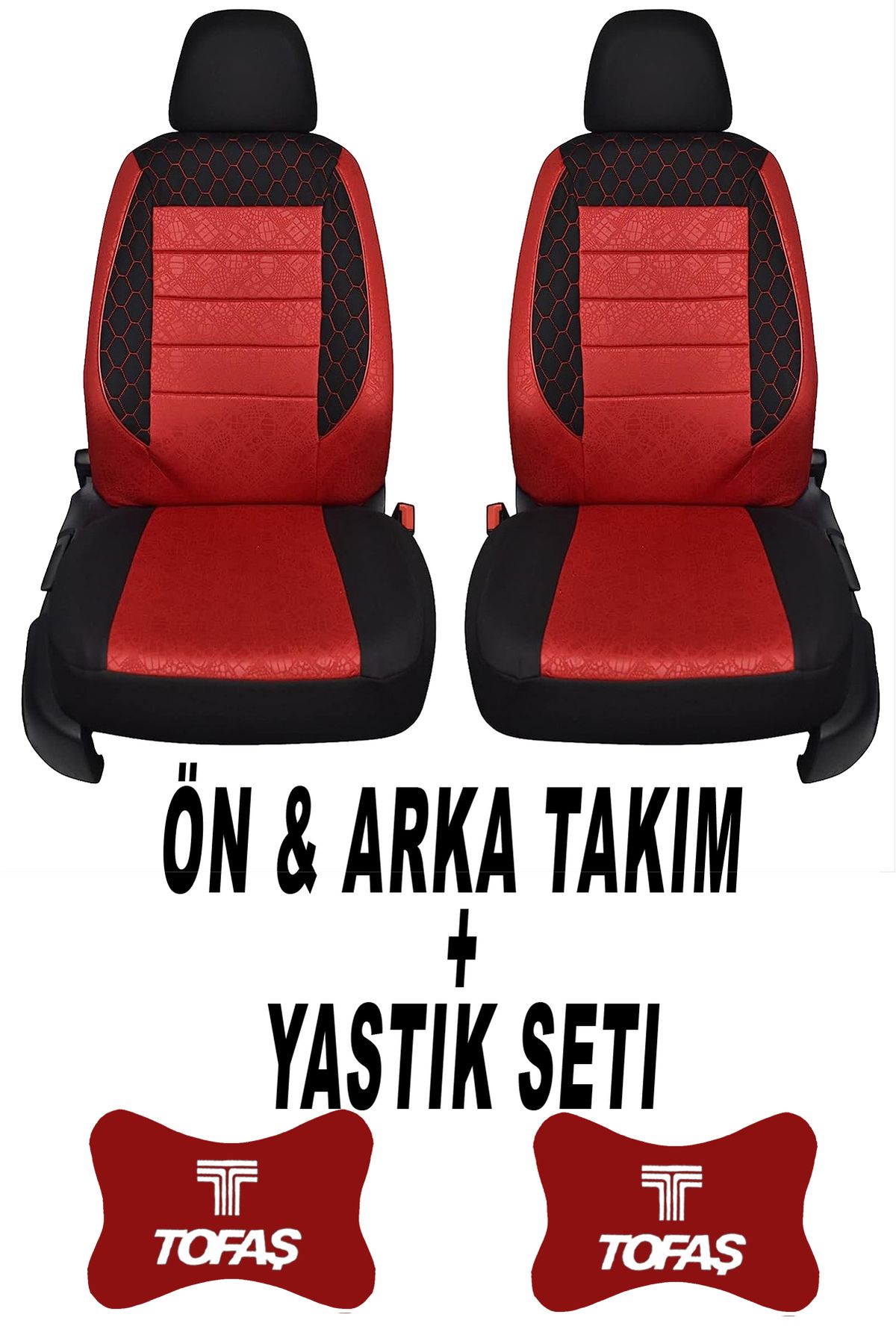 1araba1ev Oto Koltuk Kılıfı Tofaş Ön Arka Takım + 2 Adet Boyun Yastığı Seti