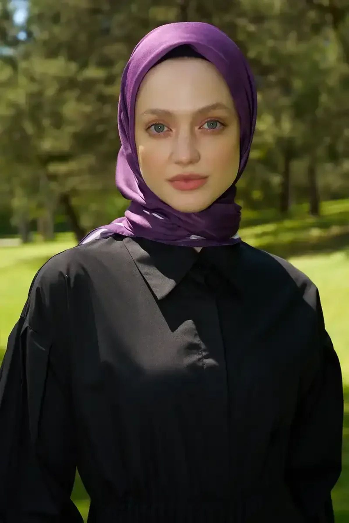 Madame Polo Rustic Batik Desen Eşarp - Mor