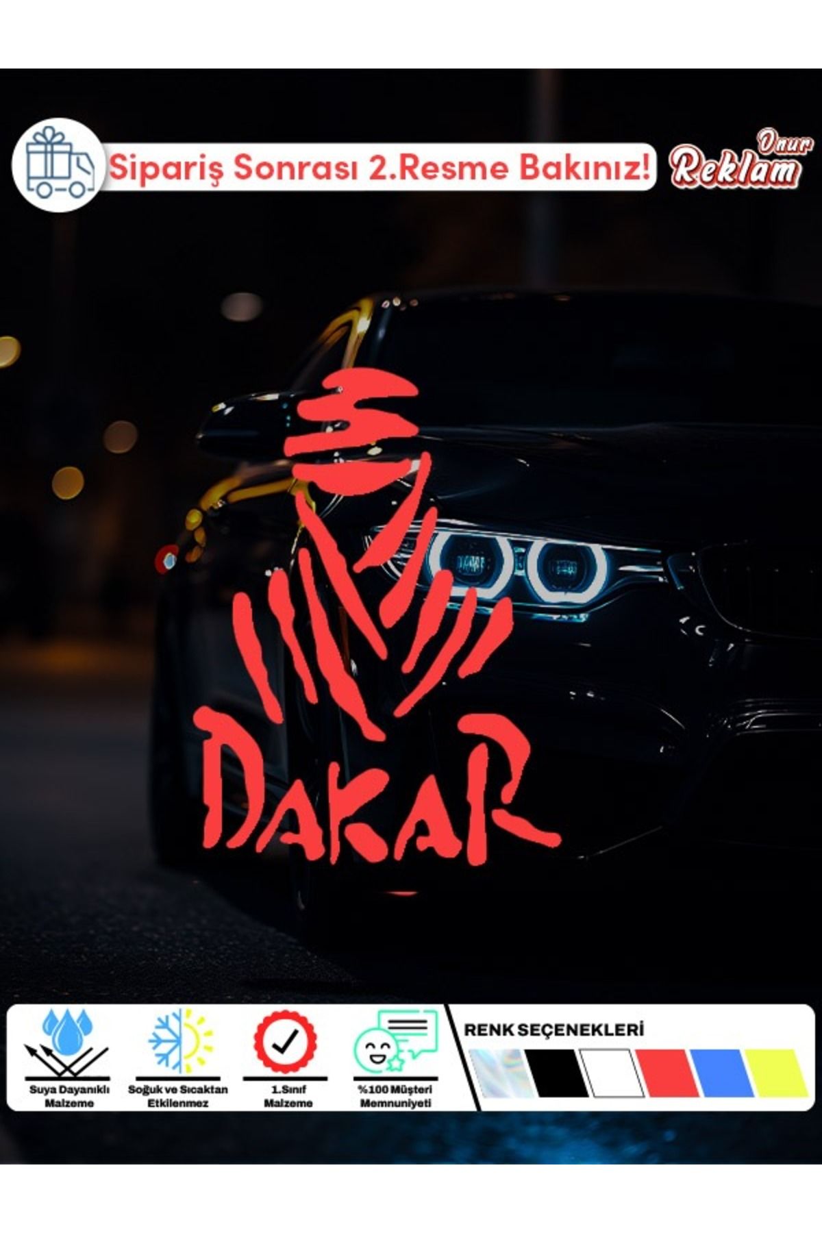 Onur Reklam Dakar Ralli Temalı Sticker – 15x11 cm | Suya Dayanıklı Off-Road Tasarım