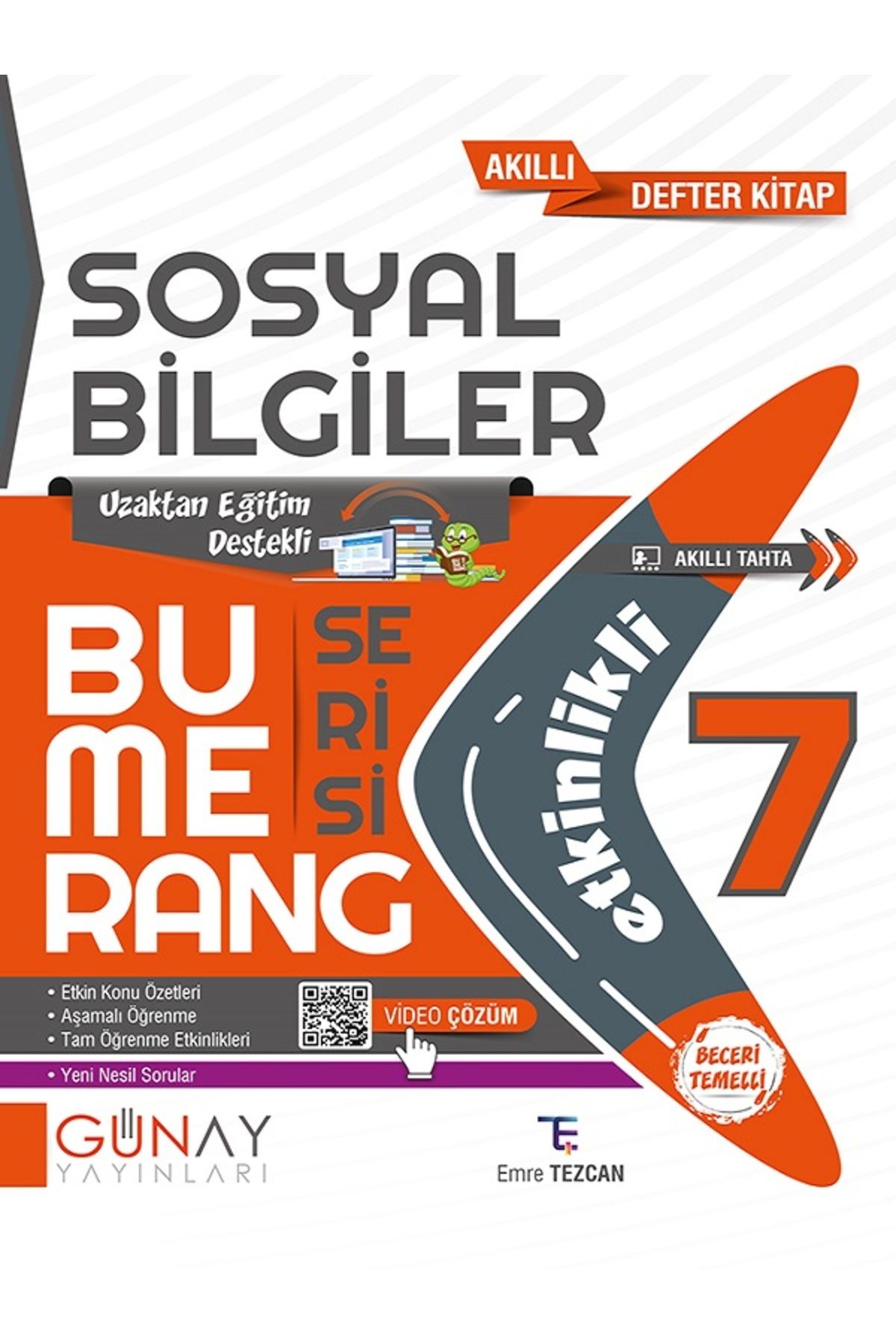 Evrensel İletişim Yayınları 7.Sınıf Günay Bumerang Sosyal Bilgiler Akıllı Defter Kitap / Çek Kopar / Uzaktan Eğitim Destekli