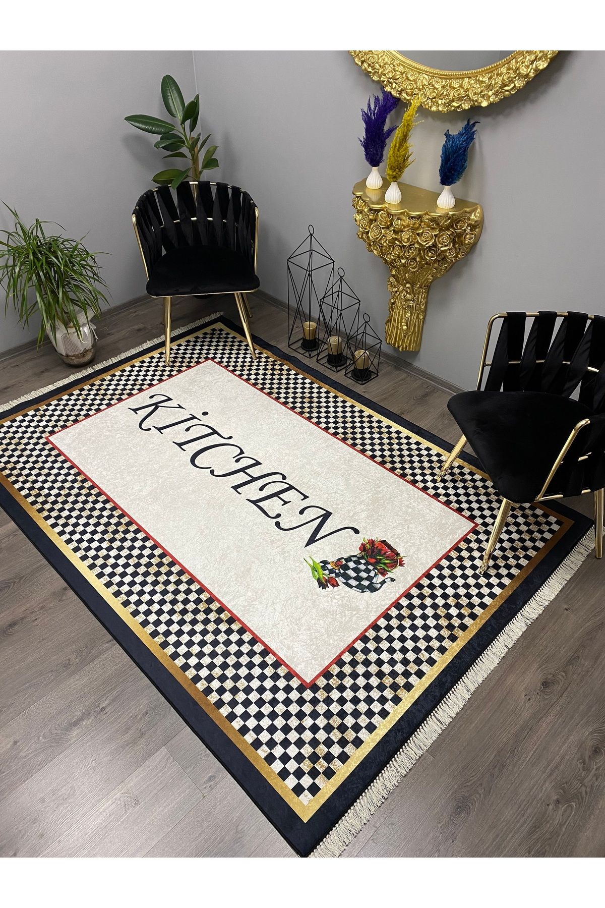 Monisso MONİSSO HALI Santraç Kitchen Kaymaz Taban, leke Tutmaz, Mutfak Halısı, Salon Halısı ve Yolluk