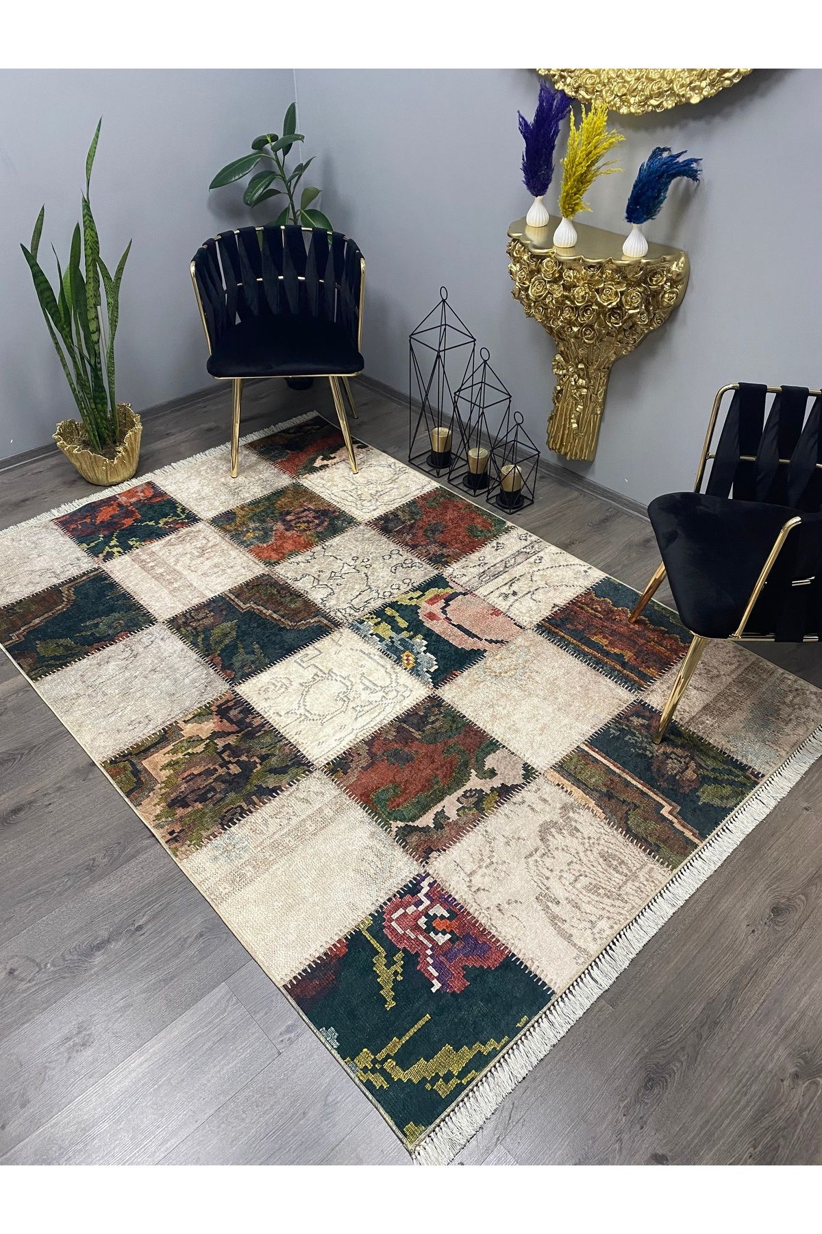 Monisso MONİSSO HALI Karabağ Kaymaz Taban, leke Tutmaz, Mutfak Halısı, Salon Halısı ve Yolluk