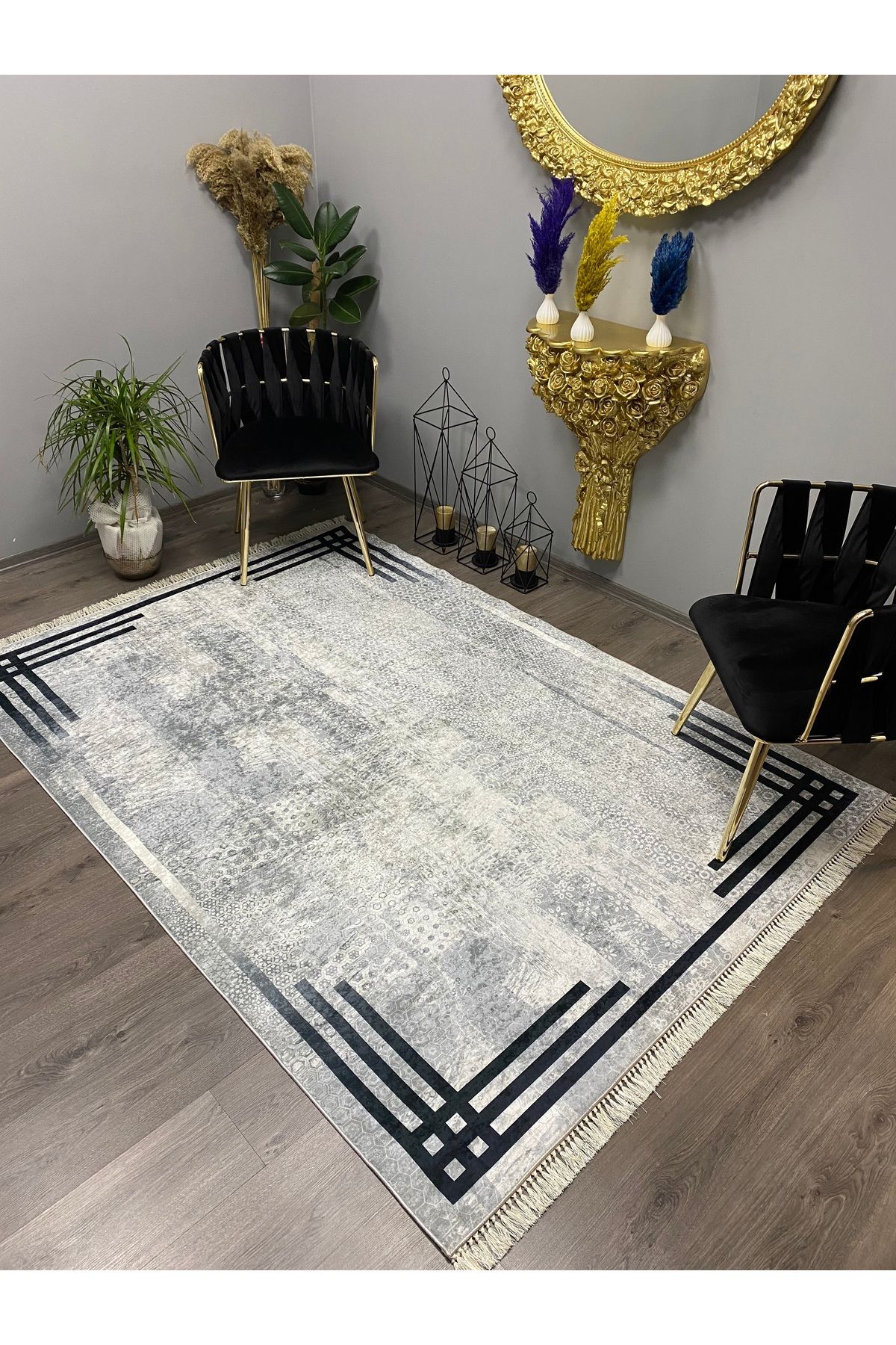 Monisso MONİSSO HALI Laveyola Beyaz Kaymaz Taban, leke Tutmaz, Mutfak Halısı, Salon Halısı ve Yolluk