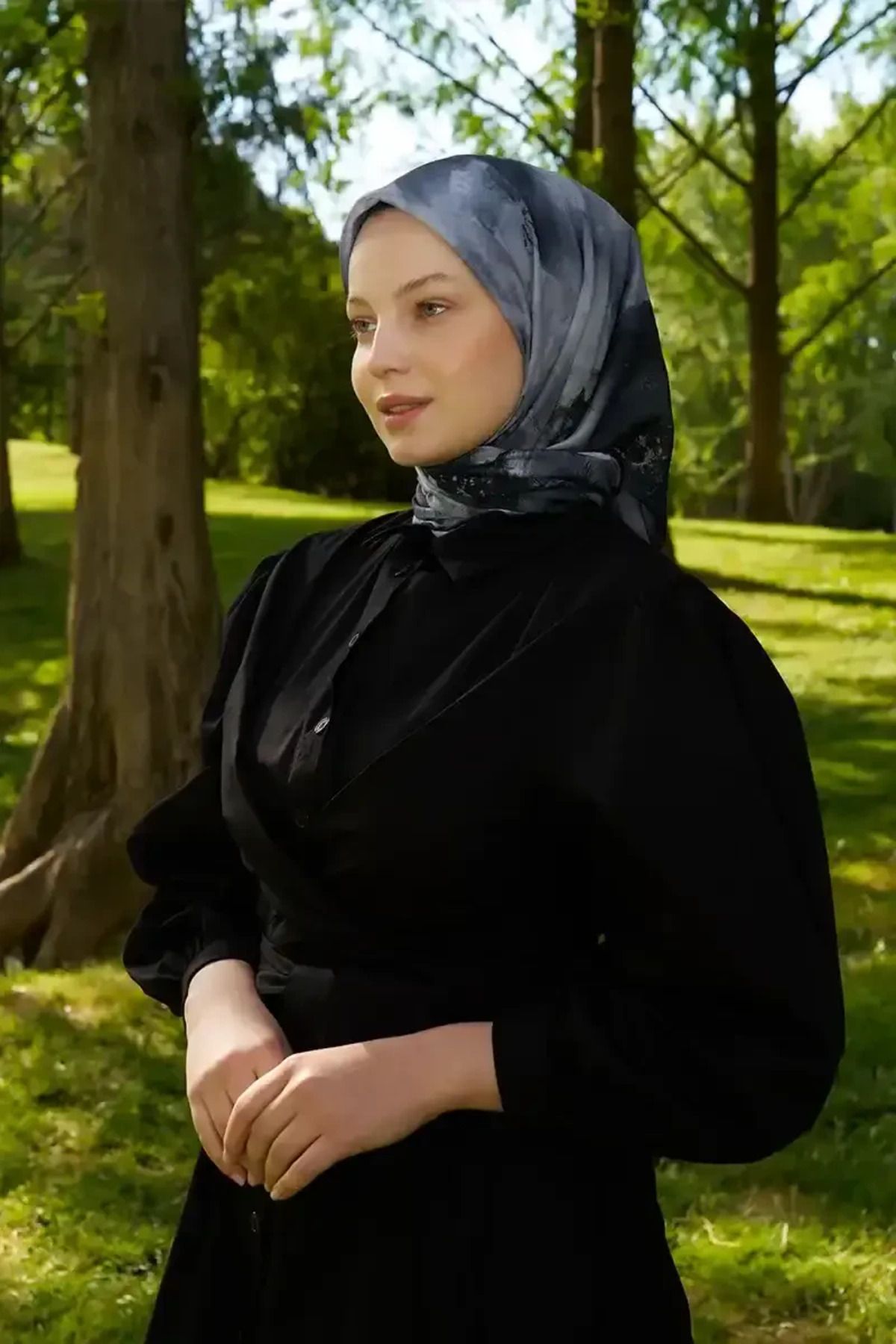 Madame Polo Rustic Rosie Desen Eşarp - Siyah