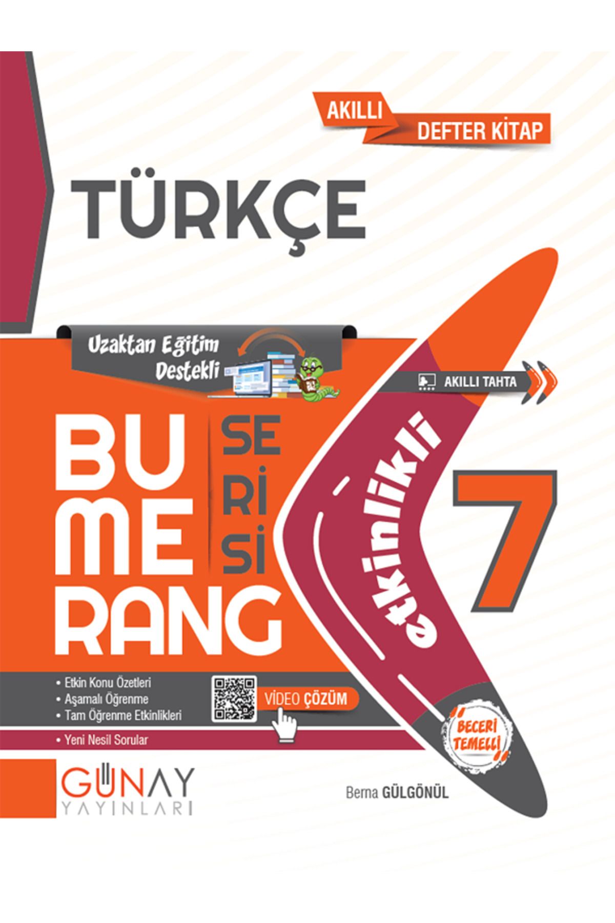 Evrensel İletişim Yayınları 7.Sınıf Günay Bumerang TÜRKÇE Akıllı Defter Kitap / Çek Kopar / Uzaktan Eğitim Destekli