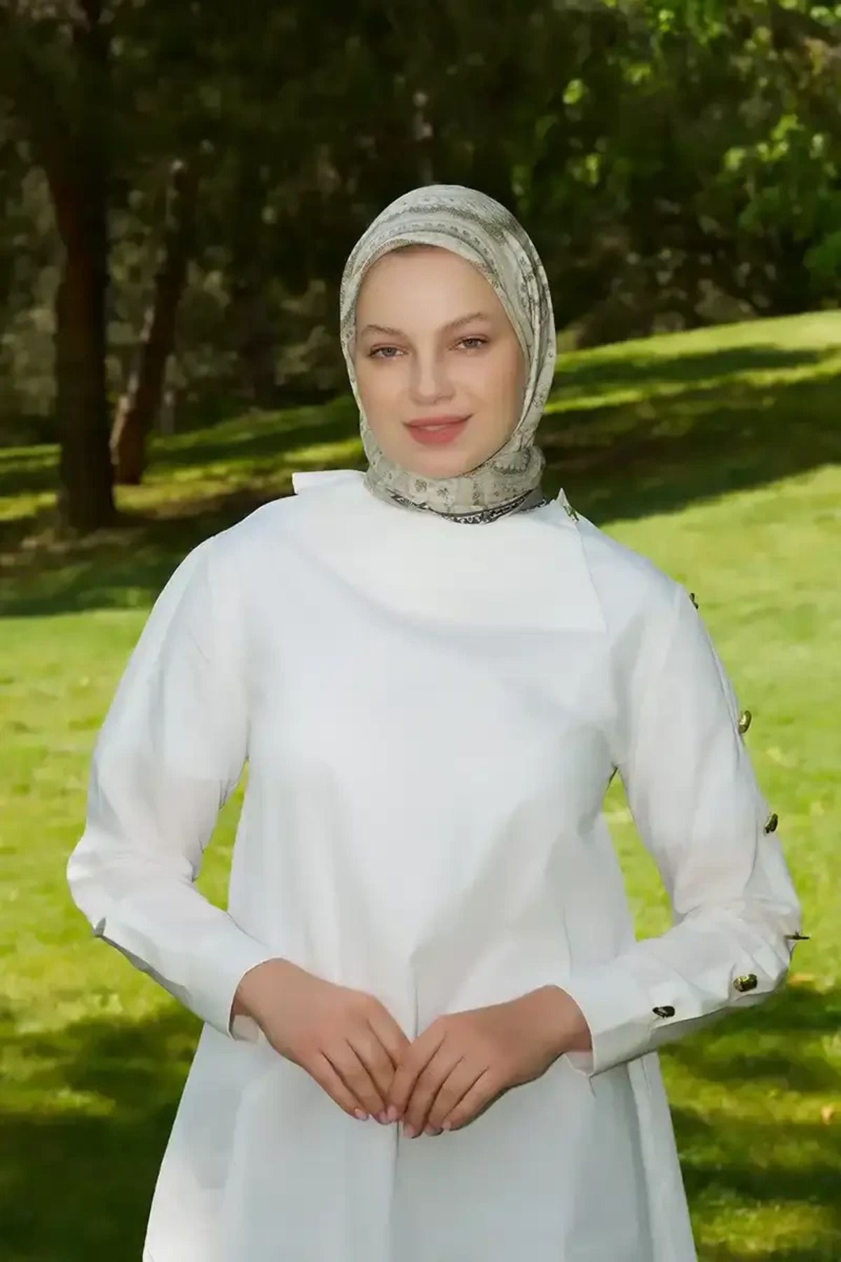 Madame Polo Rustic Mistral Desen Eşarp - Mint
