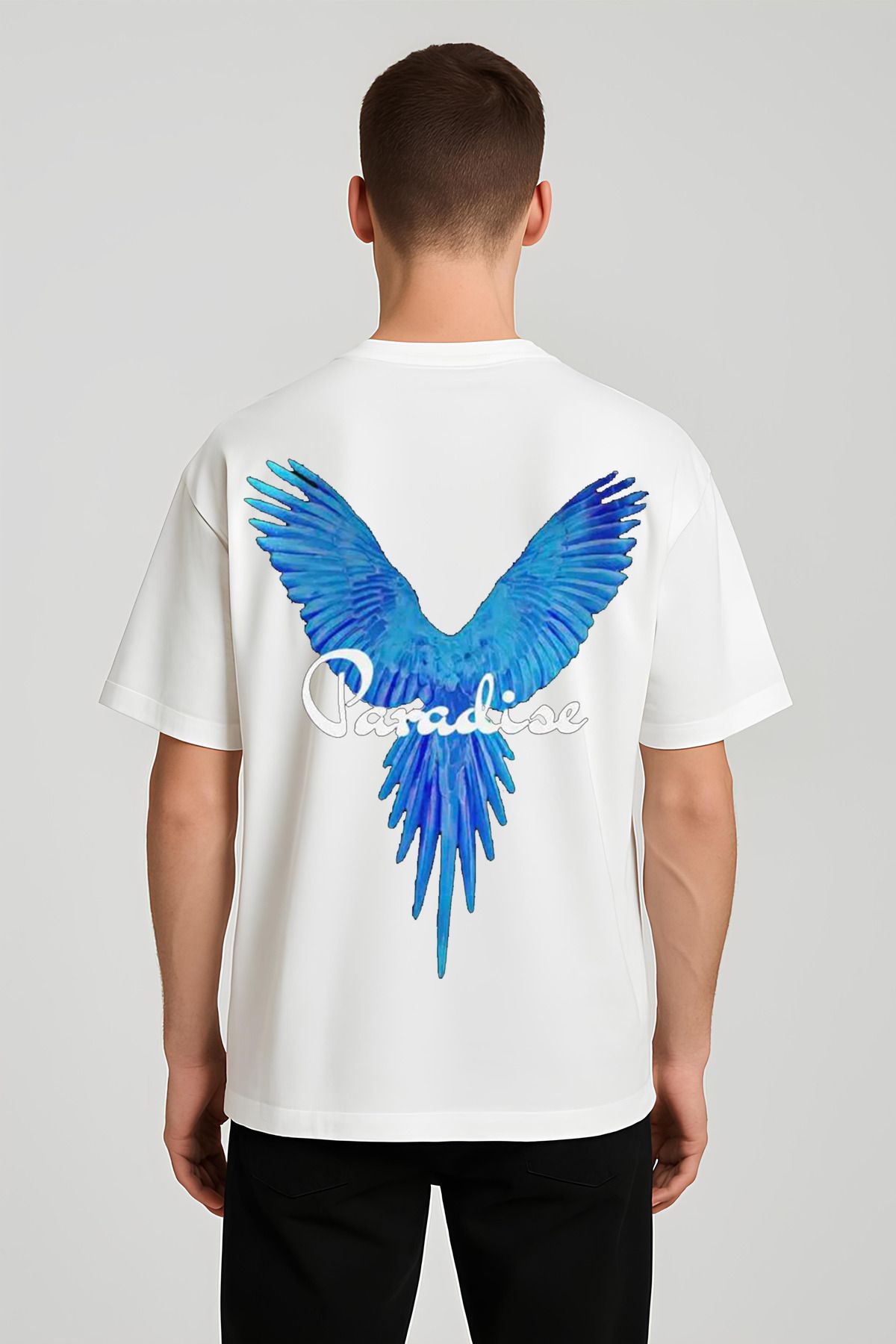 MODA Unisex Oversize Kalıp Paradise Baskılı T-Shirt