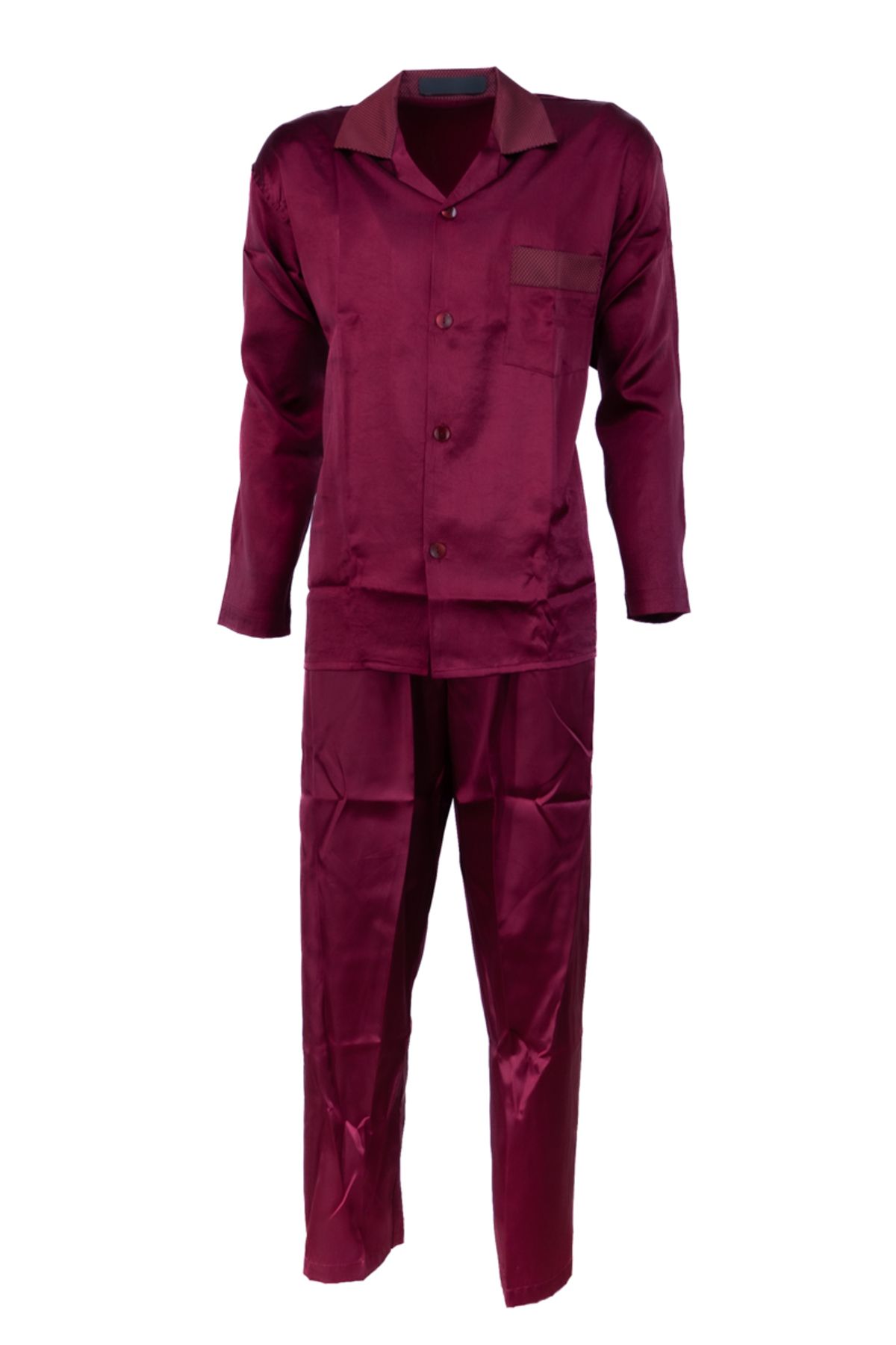 Oppland Erkek Pijama Takımı Şık Klasik Model Premium Lüks Saten Kumaş Voldam Model Cepli Tam Kalıp