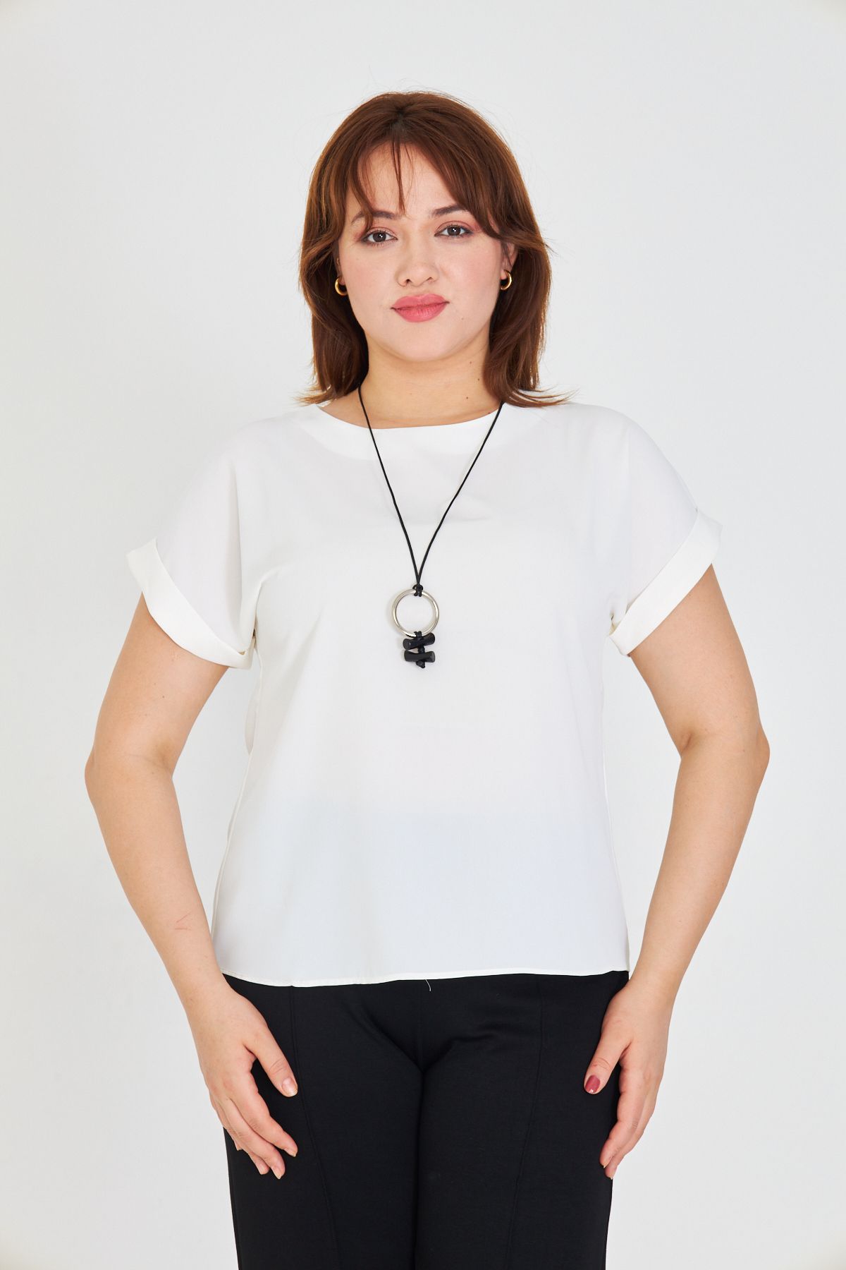 UNIQUE LADY Kadın Modern Kolyeli Basic Bluz | Minimal ve Zarif Stil
