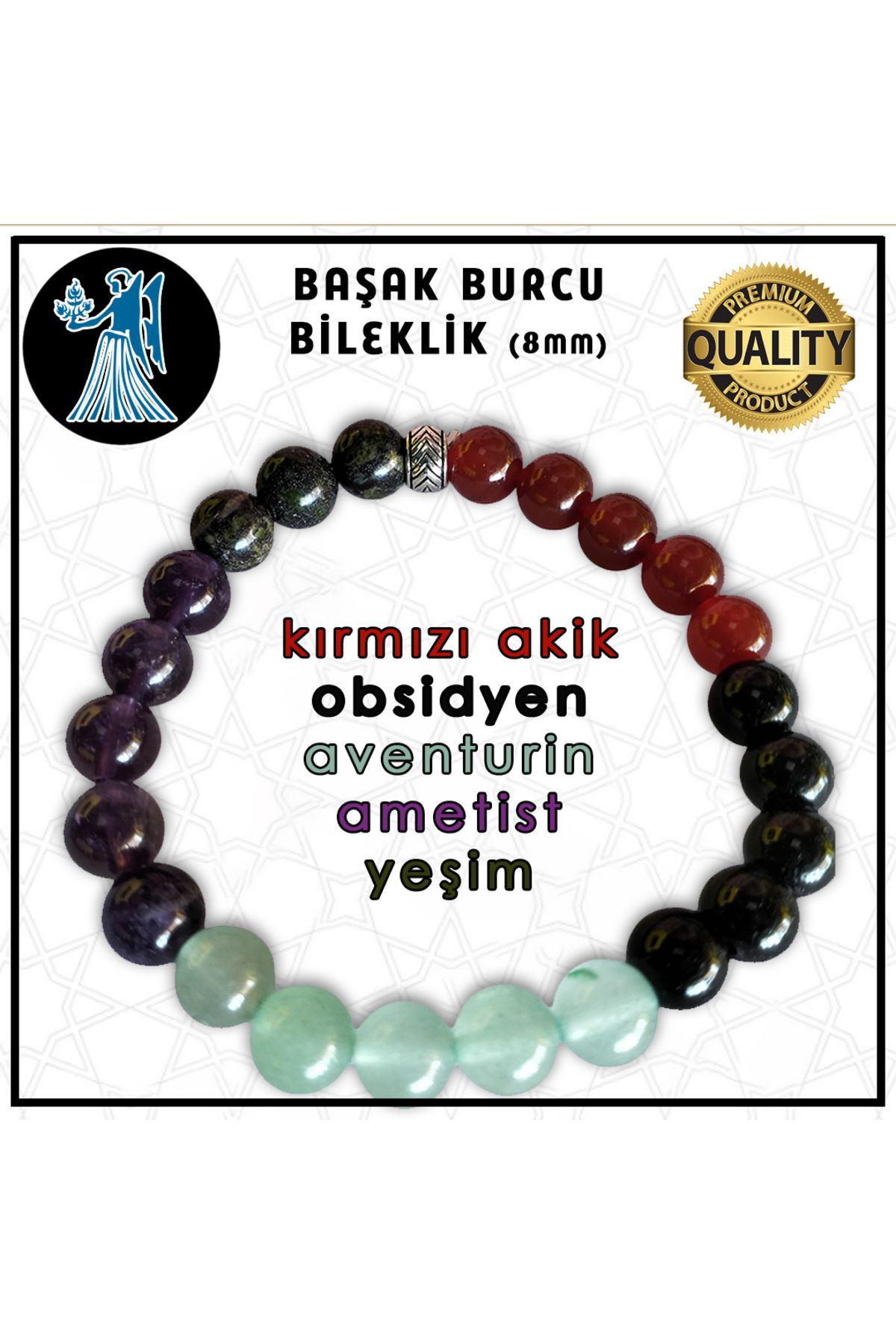 Mabeyn BAŞAK BURCU BİLEKLİĞİ - 8 MM